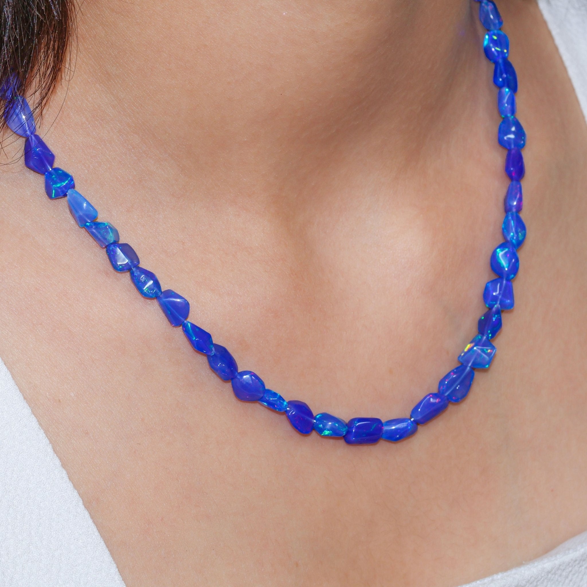 BLUE OPAL TUMBLE NECKLACE - Goodstone Jewels