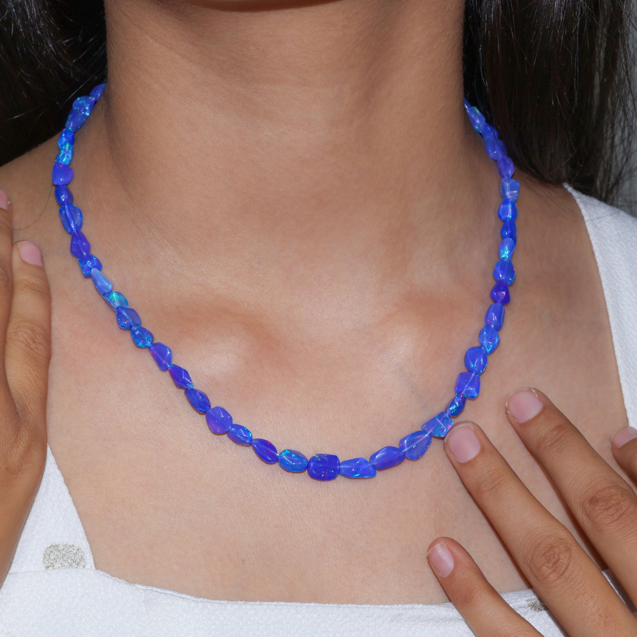 BLUE OPAL TUMBLE NECKLACE - Goodstone Jewels
