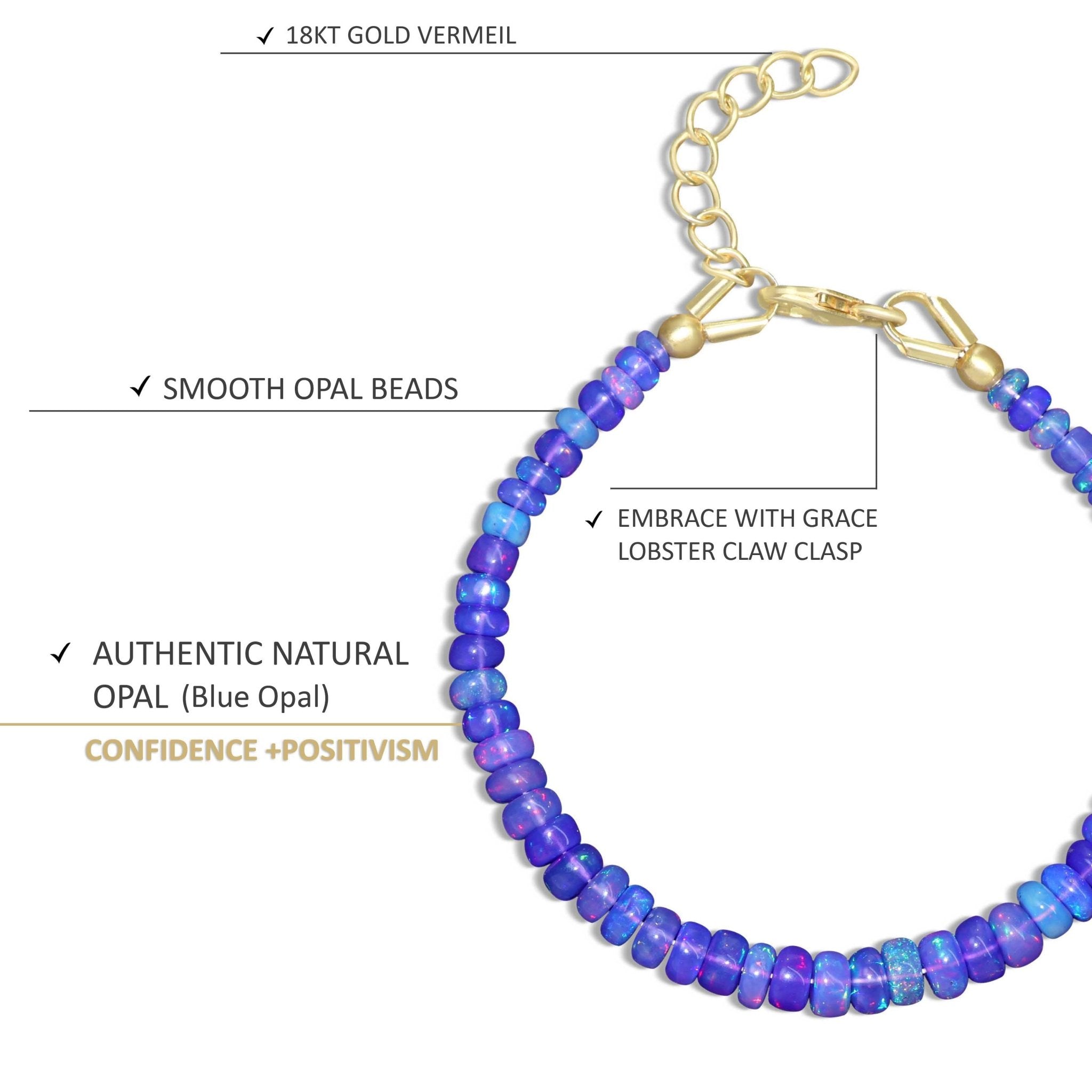 Discover The Beauty Of Blue Opal Beaded Bracelet - Goodstone Jewels