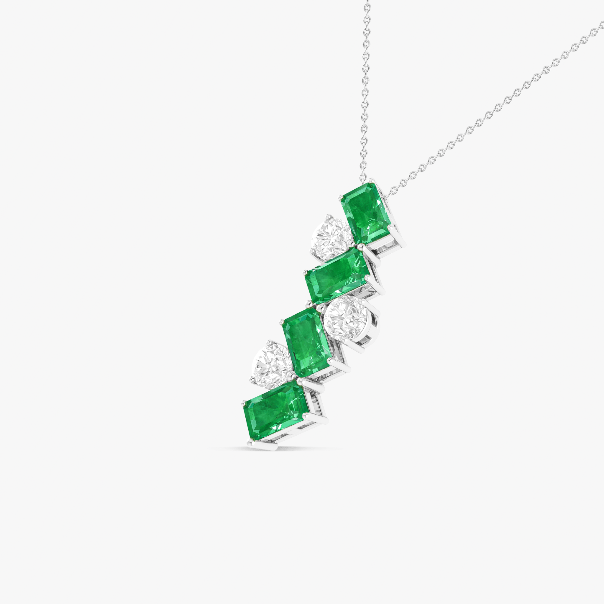 Emerald Baguette Gemstone Pendant Necklace - Goodstone Jewels