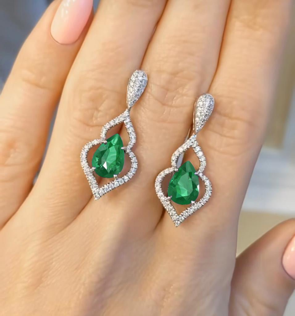 Emerald Gemstone Stylish Stud and Drop Earring - Goodstone Jewels