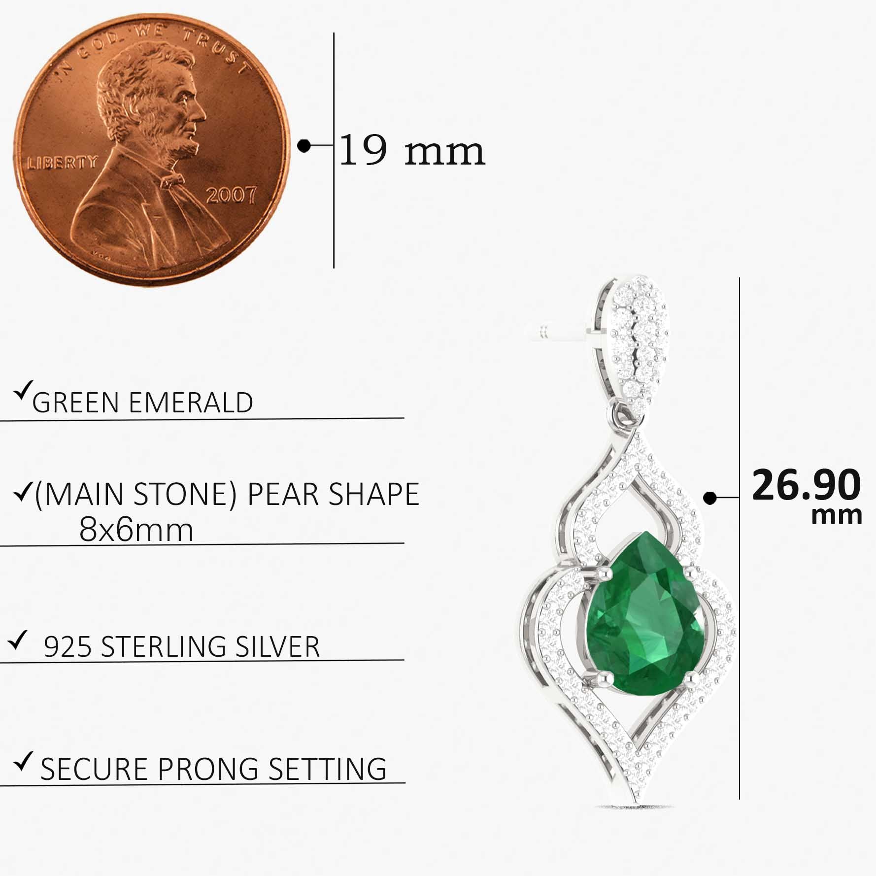 Emerald Gemstone Stylish Stud and Drop Earring - Goodstone Jewels