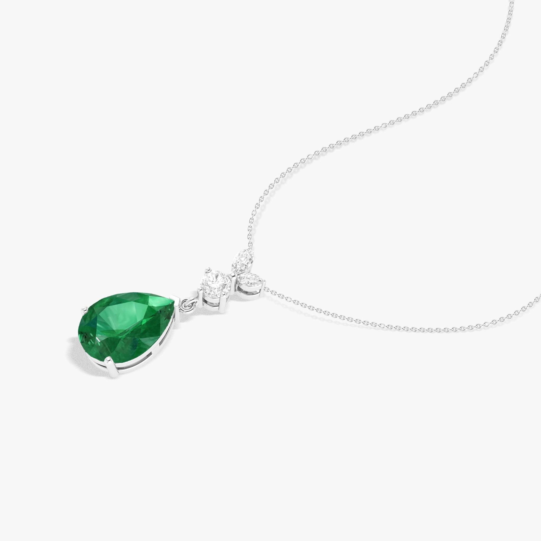 Emerald Pear Green Gemstone Pendant - Goodstone Jewels
