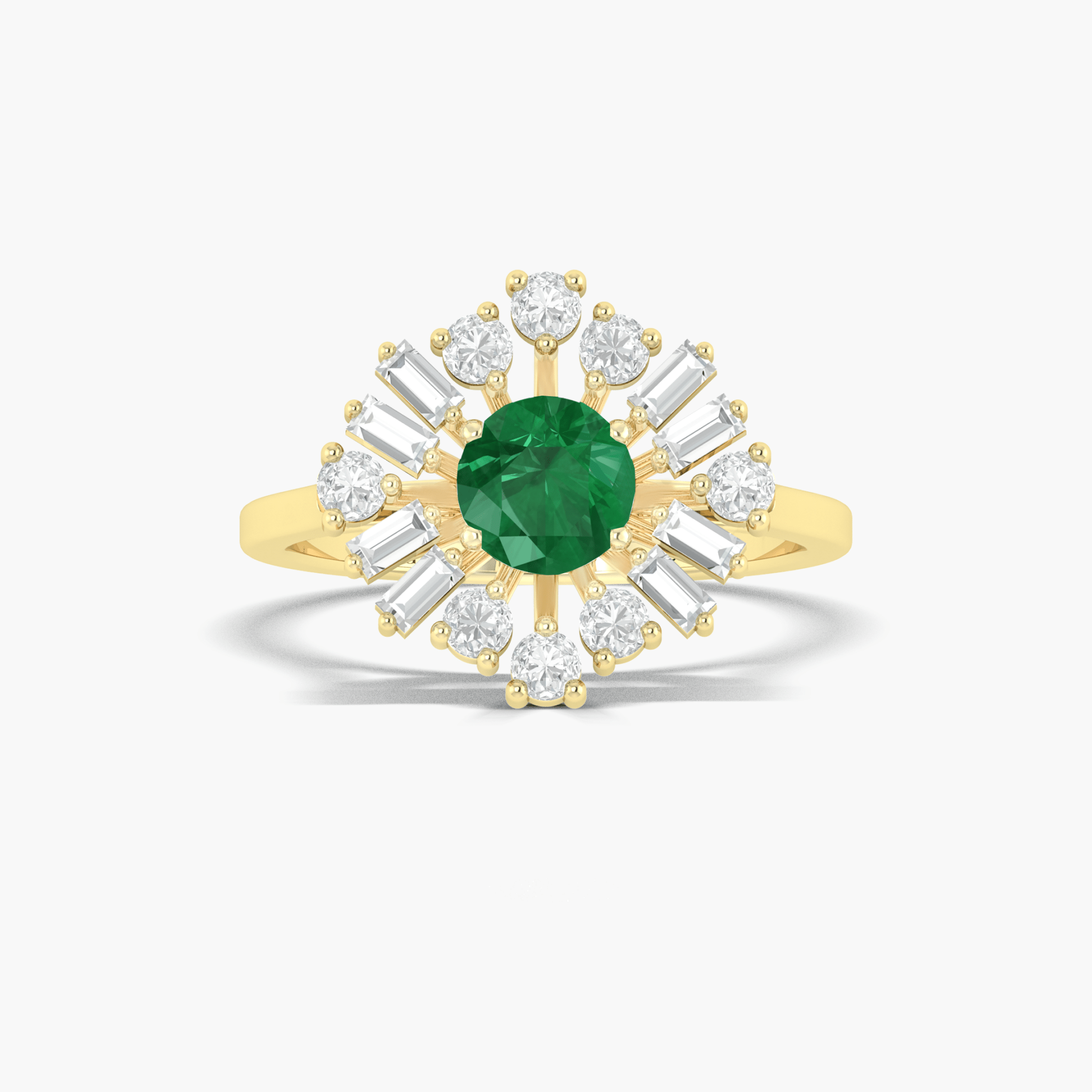 Emerald round statement 18k Gold Vermeil and silver ring - Goodstone Jewels
