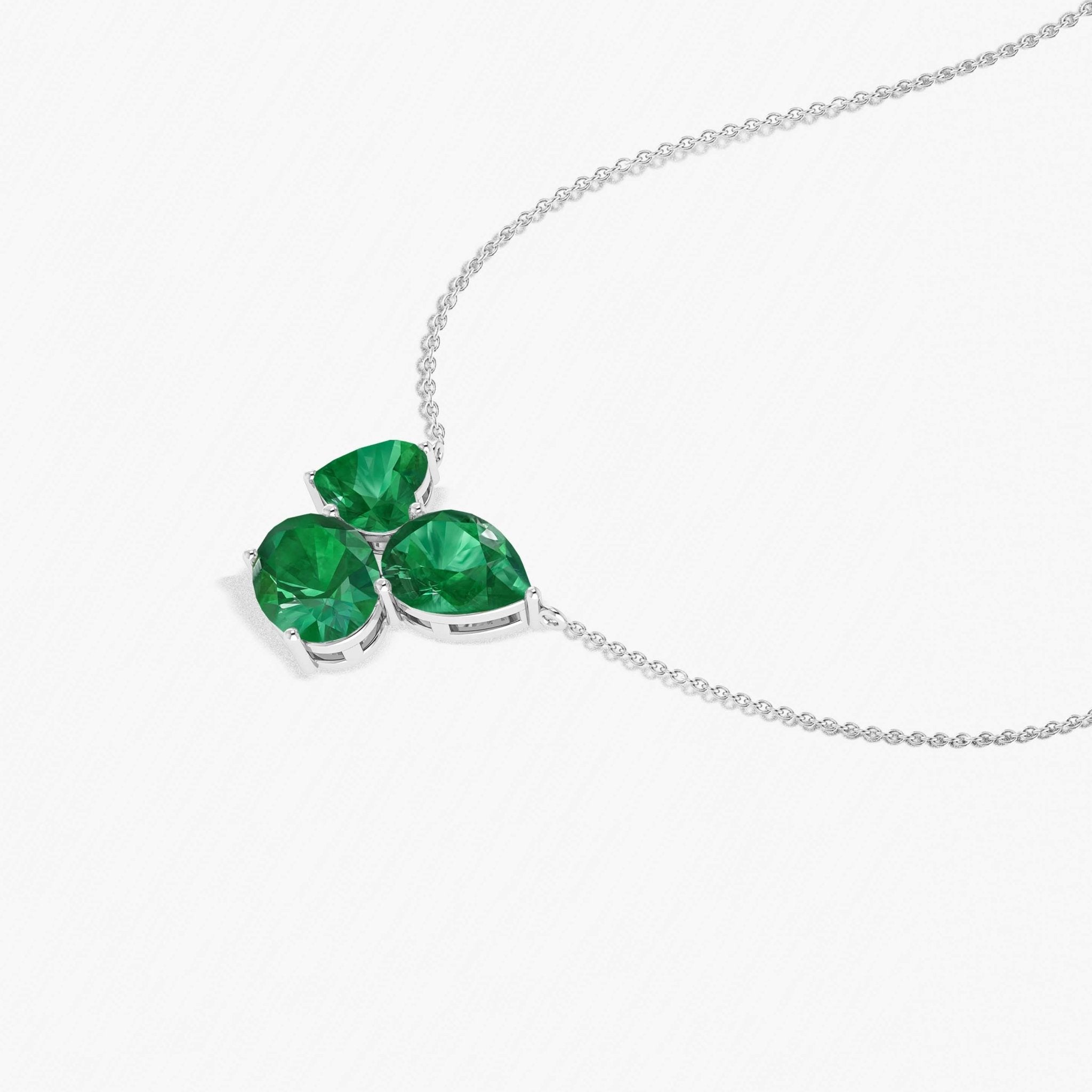Emerald Three Stone Pendant Jewelry - Goodstone Jewels