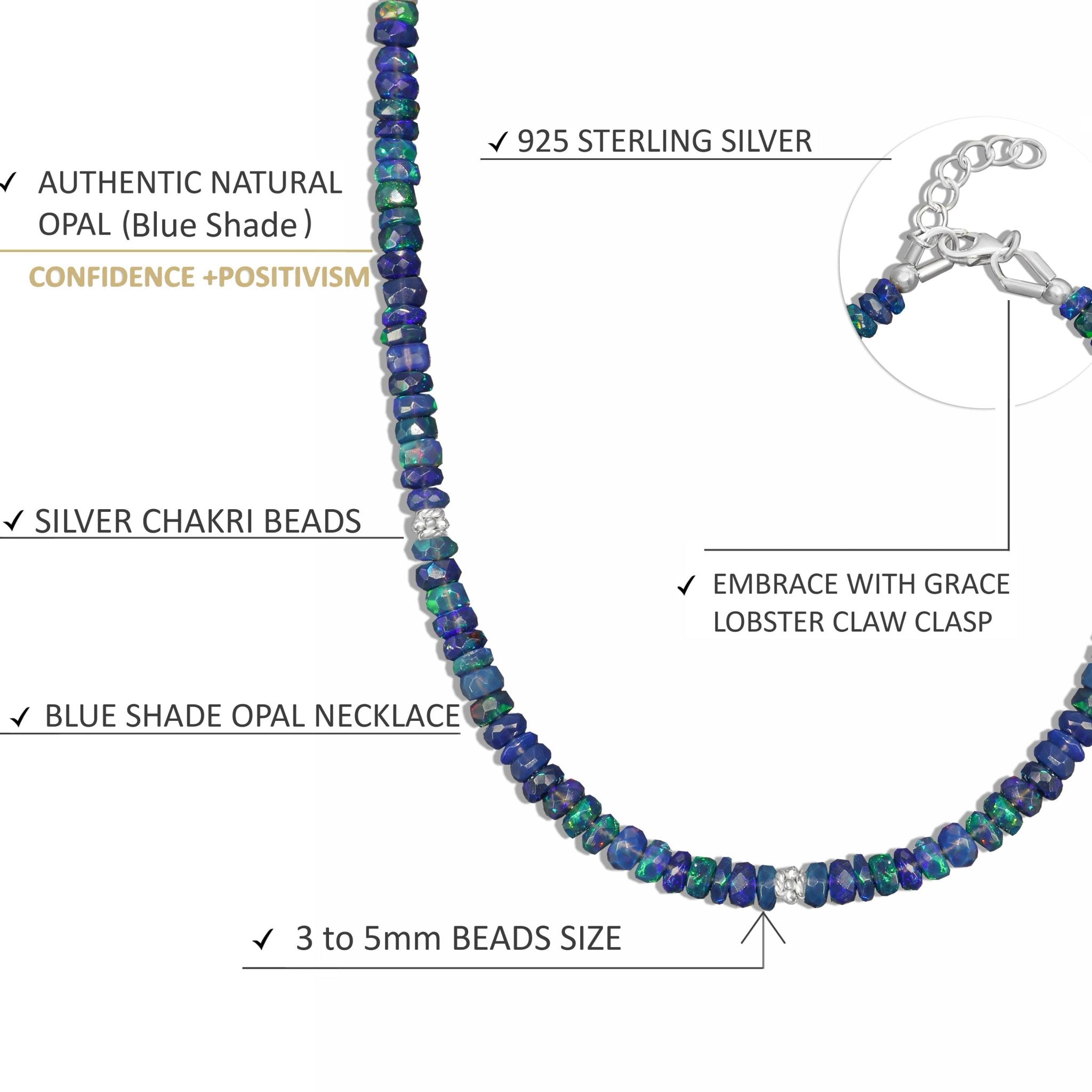 Faceted Natural Black Opal Separator Beaded Necklace for Women - Goodstone Jewels