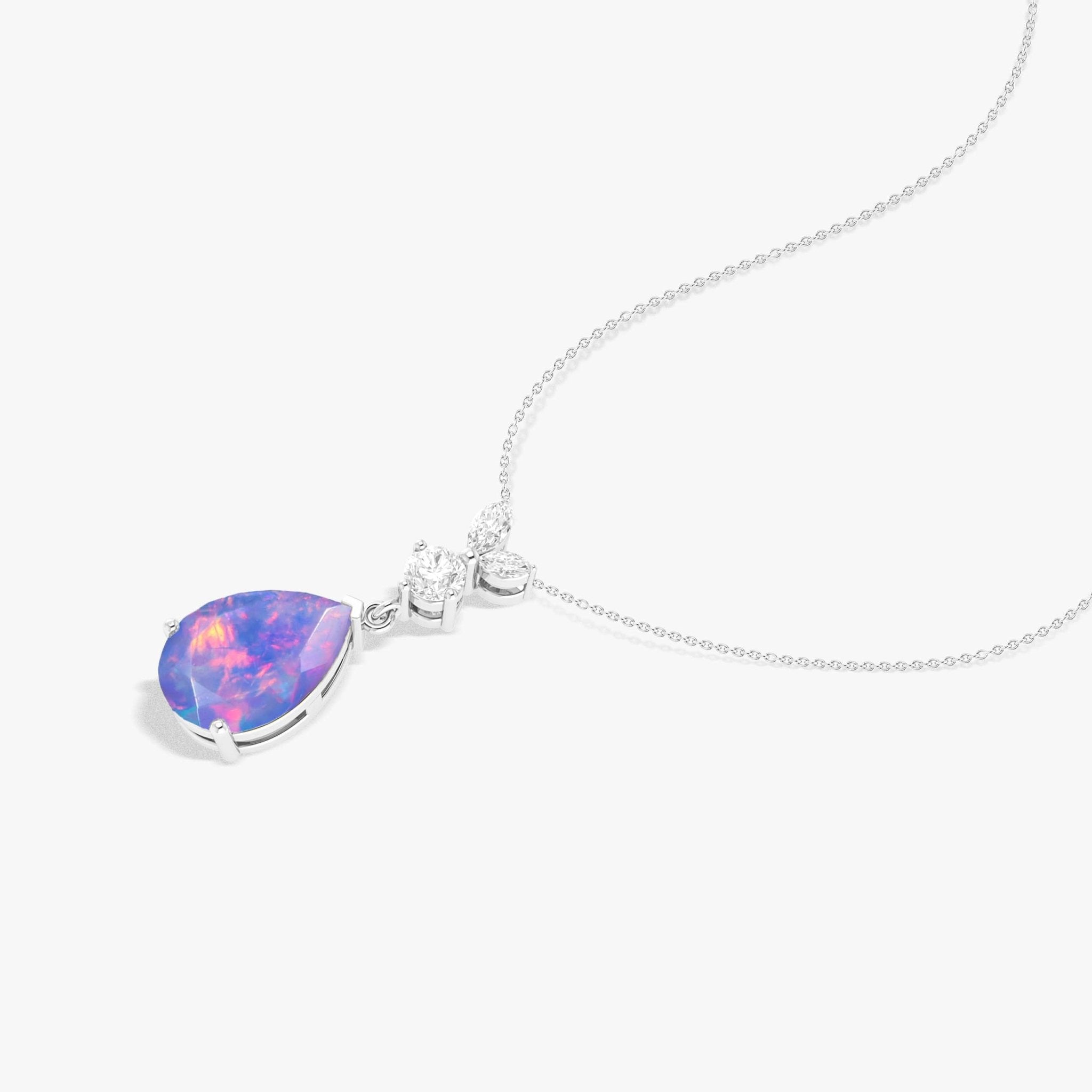Fire Lavender Opal Pear Gemstone Pendant - Goodstone Jewels