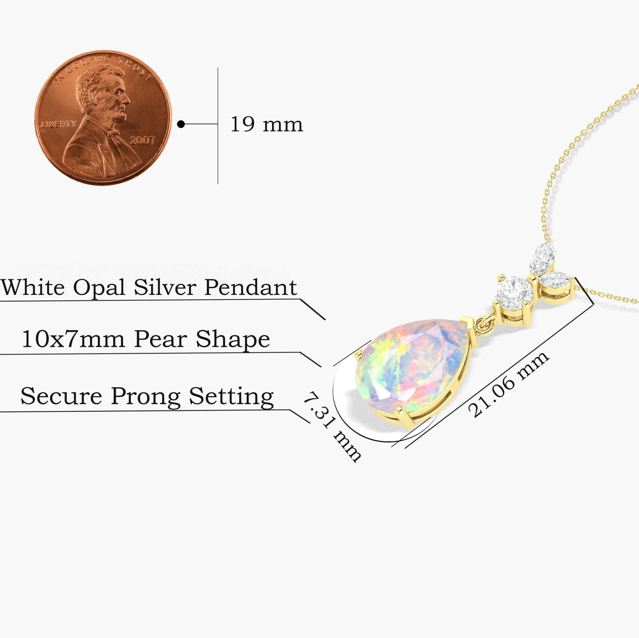 Fire Natural Opal Pear Gemstone Pendant - Goodstone Jewels