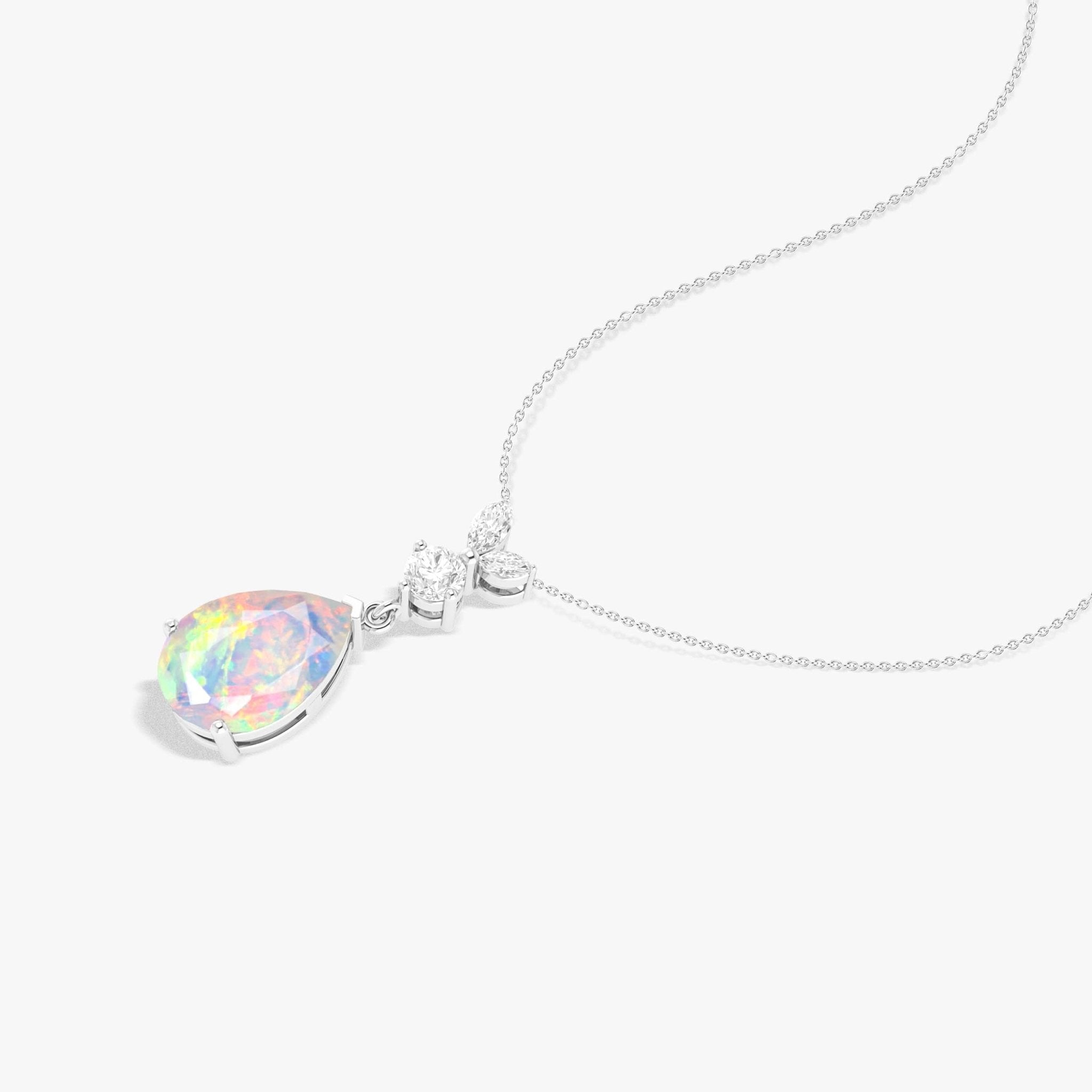 Fire Natural Opal Pear Gemstone Pendant - Goodstone Jewels
