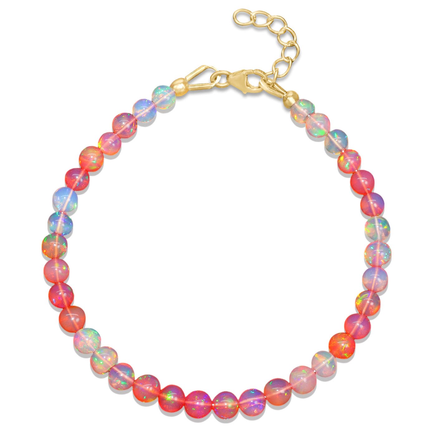 Fire Red Opal Round Shaded Beads Bracelet for Women - Goodstone Jewels