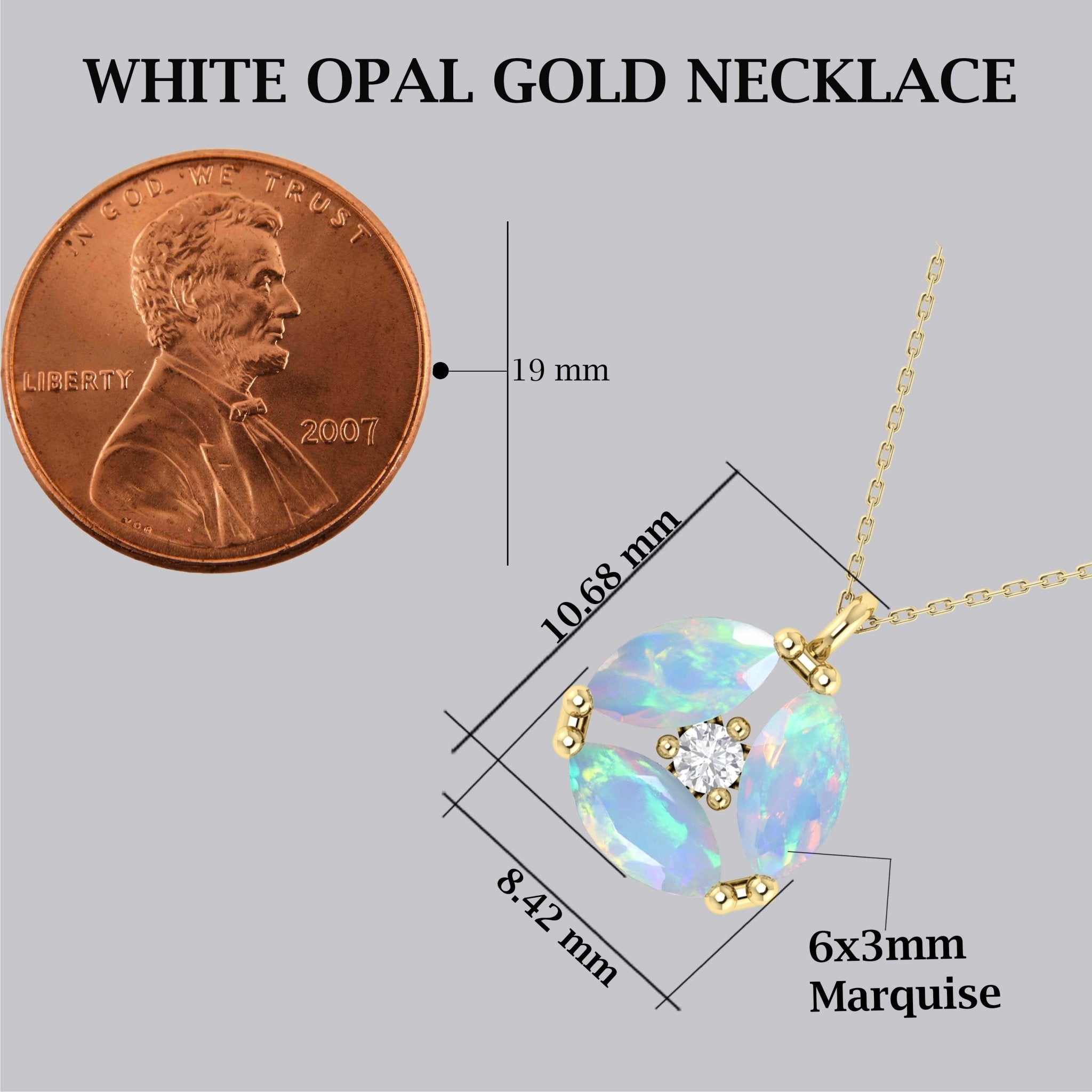 Fire White Opal Three Stone Round Pendant - Goodstone Jewels