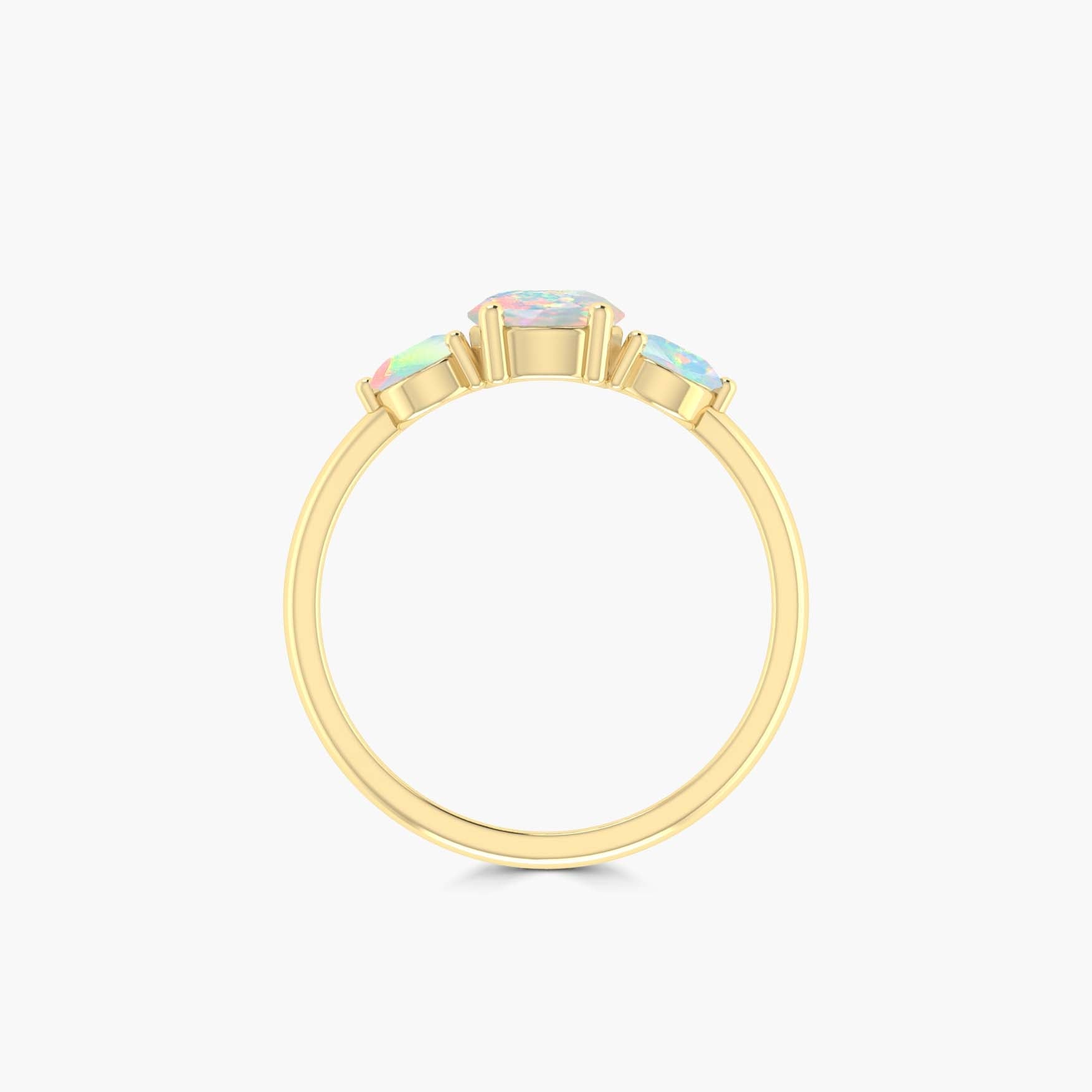 Genuine fire Ethiopian Opal Wedding ring - Goodstone Jewels