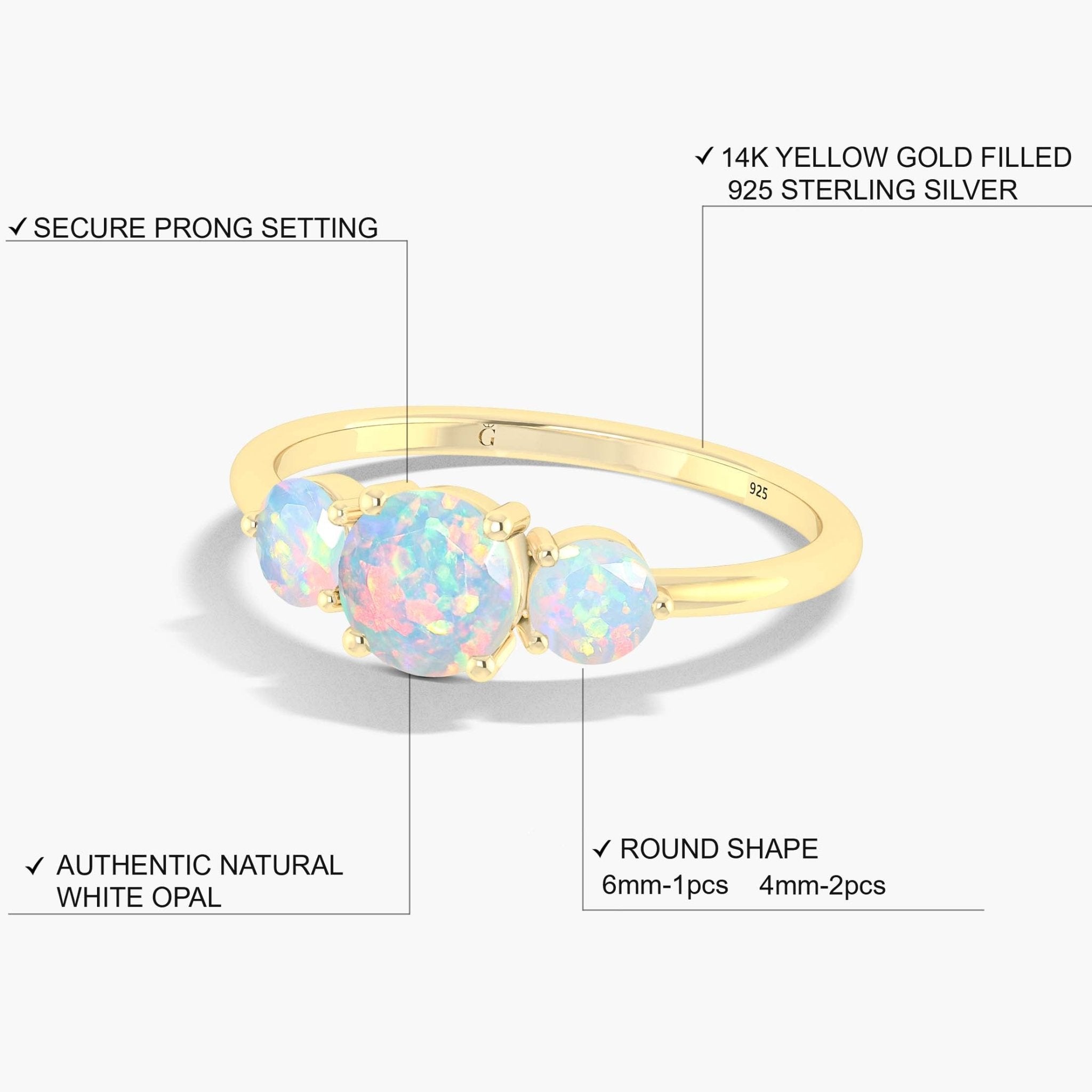 Genuine fire Ethiopian Opal Wedding ring - Goodstone Jewels