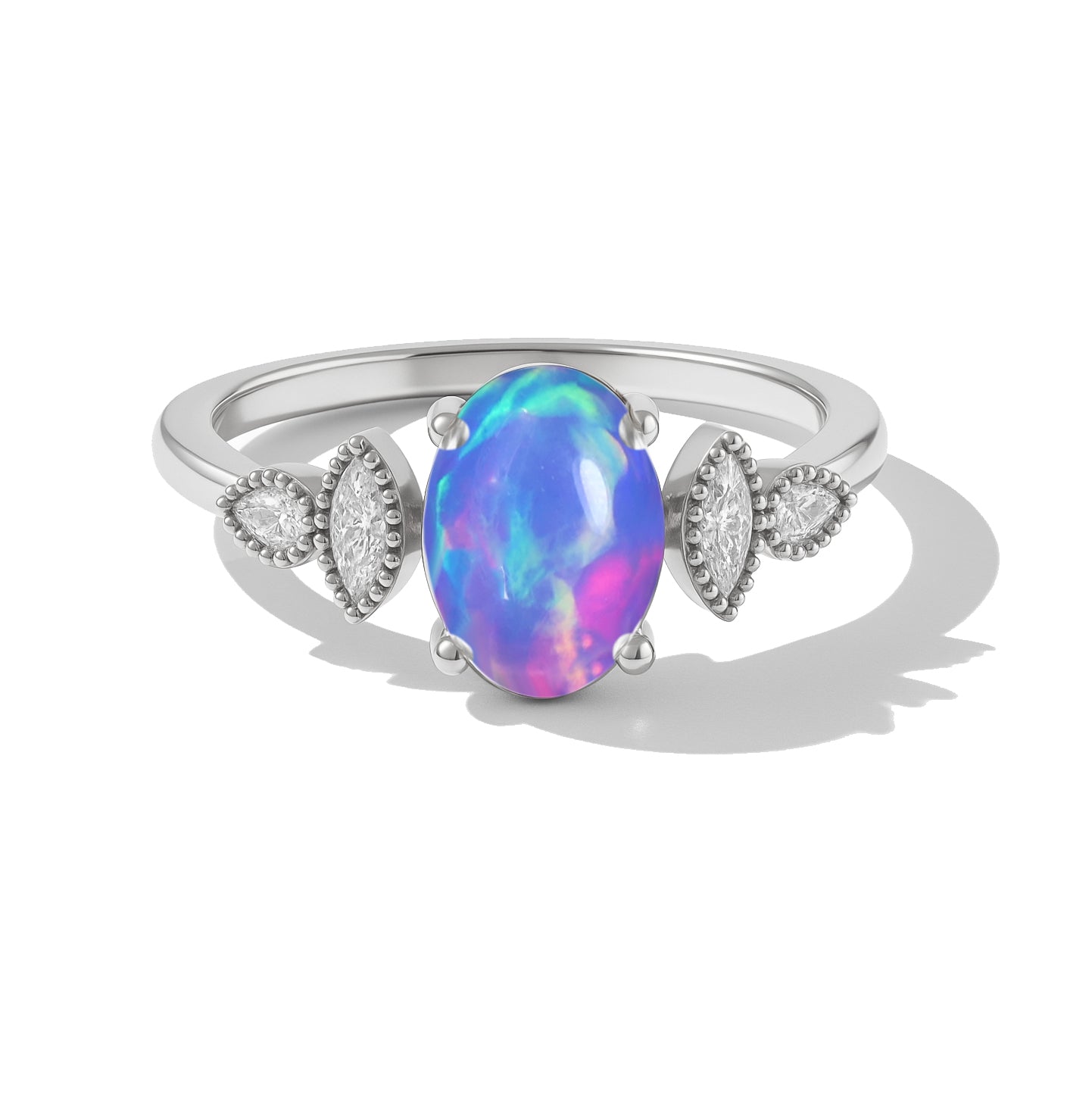 Genuine Lavender Opal Gemstone Statement Ring for Her - Goodstone Jewels