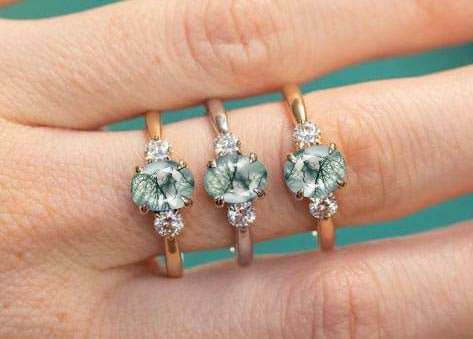 Genuine Moss Agate Gemstone Ring - Goodstone Jewels