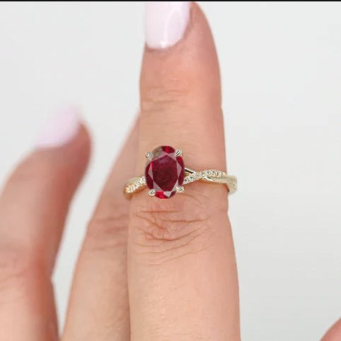 Genuine red rose natural ruby dainty handrafted ring - Goodstone Jewels