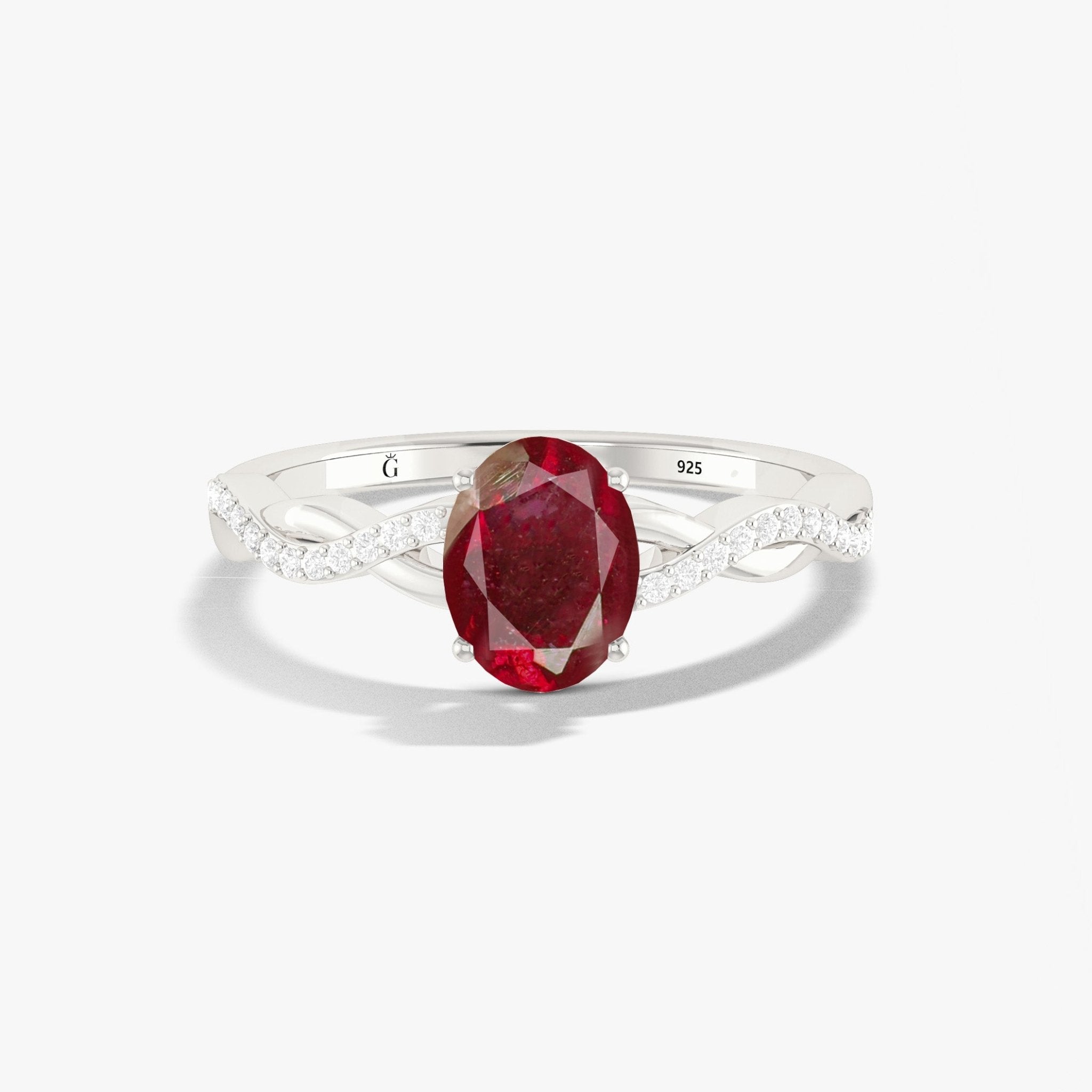Genuine red rose natural ruby dainty handrafted ring - Goodstone Jewels