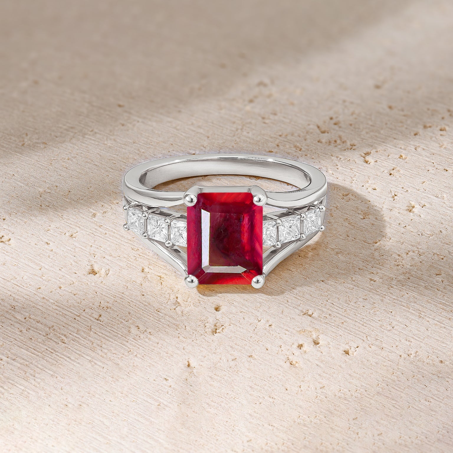 Genuine Ruby Octagon Gemstone Statement Ring - Goodstone Jewels