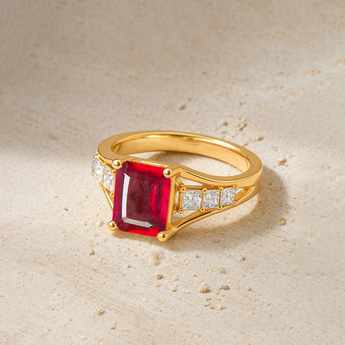 Genuine Ruby Octagon Gemstone Statement Ring - Goodstone Jewels