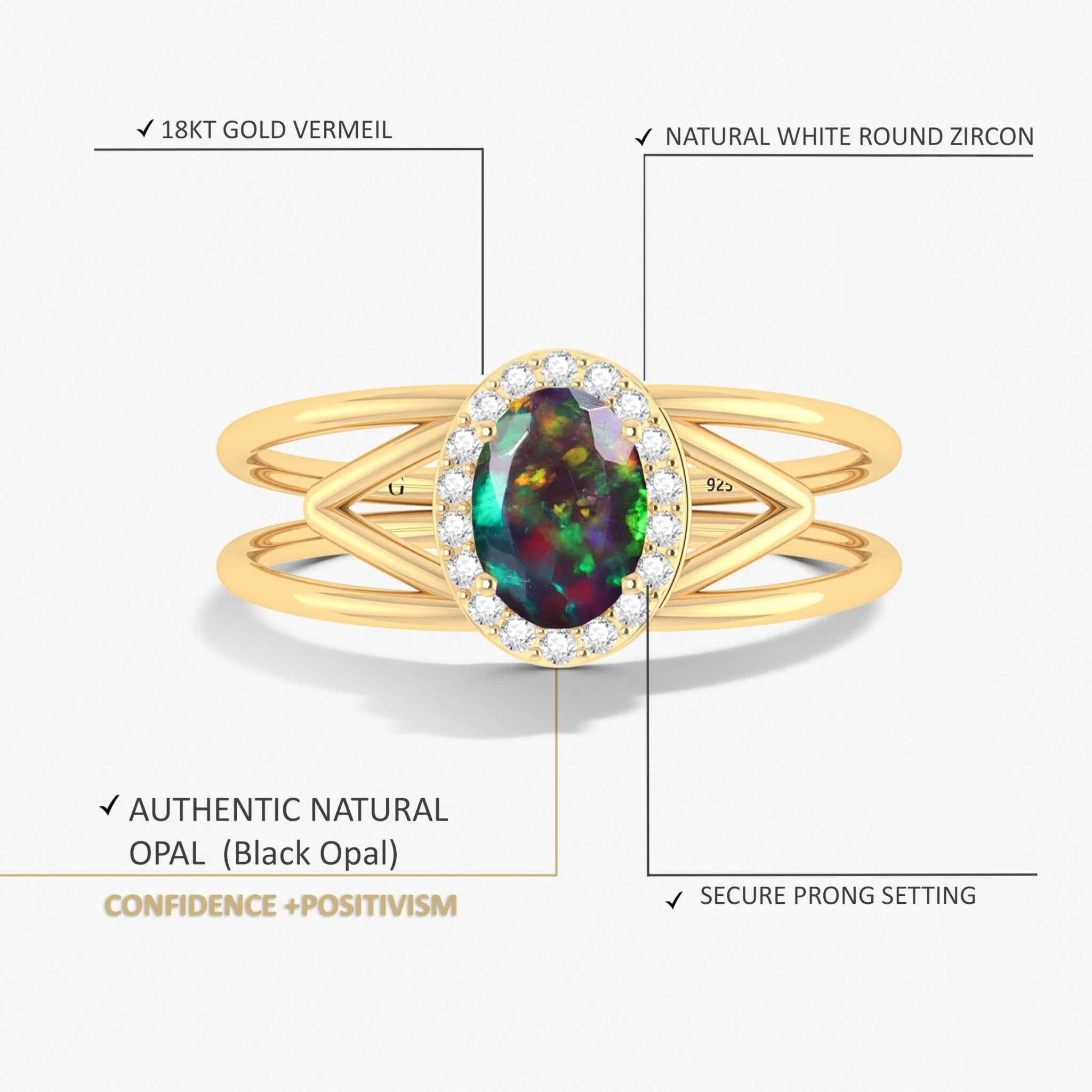 Gorgeous Black fire oval Ethiopian opal gold wedding ring - Goodstone Jewels