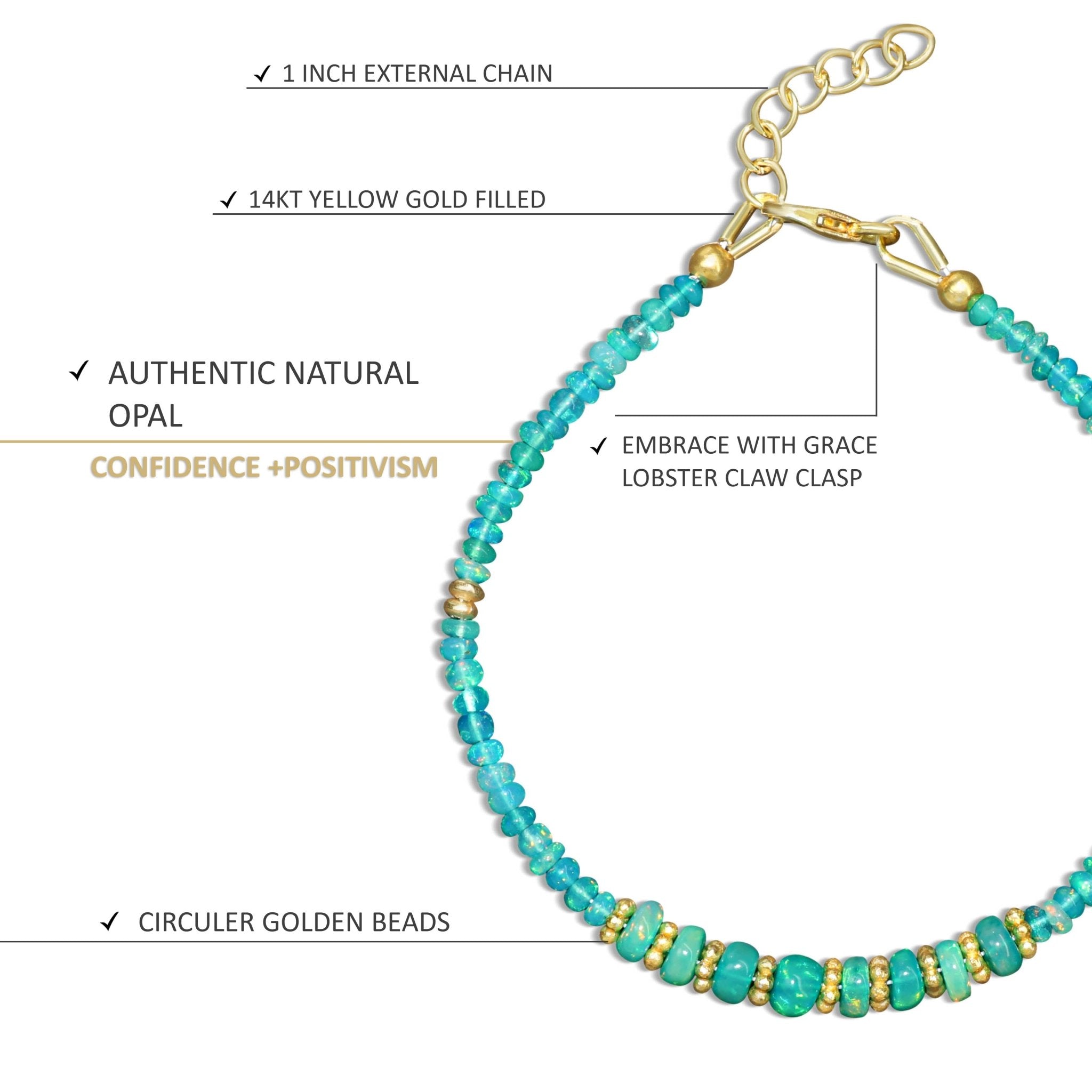 Grace In Green And Paraiba Opal Beaded Bracelet Size 6 to 8 Inch - Goodstone Jewels