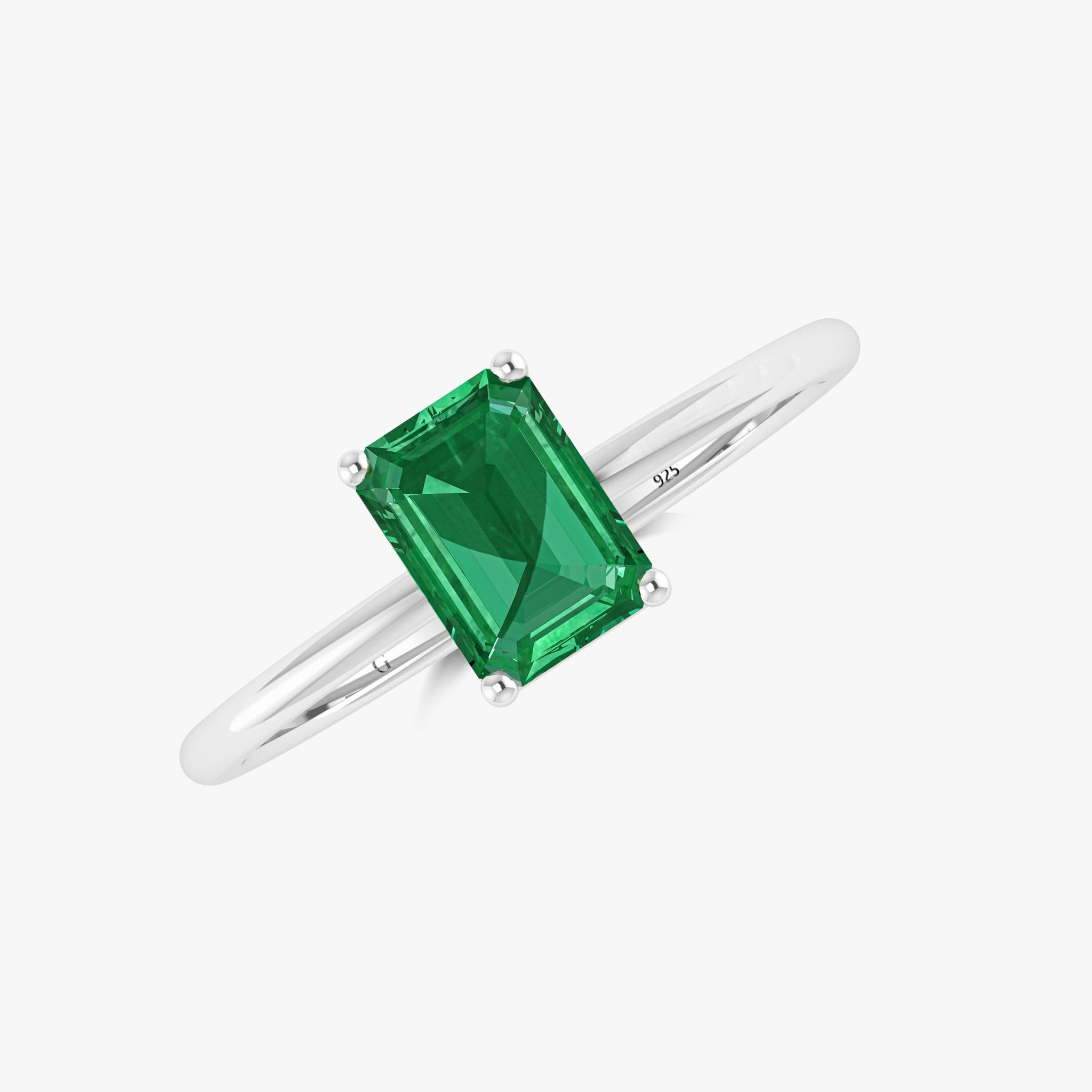 Green Emerald Faceted Cut Gemstone Ring - Goodstone Jewels