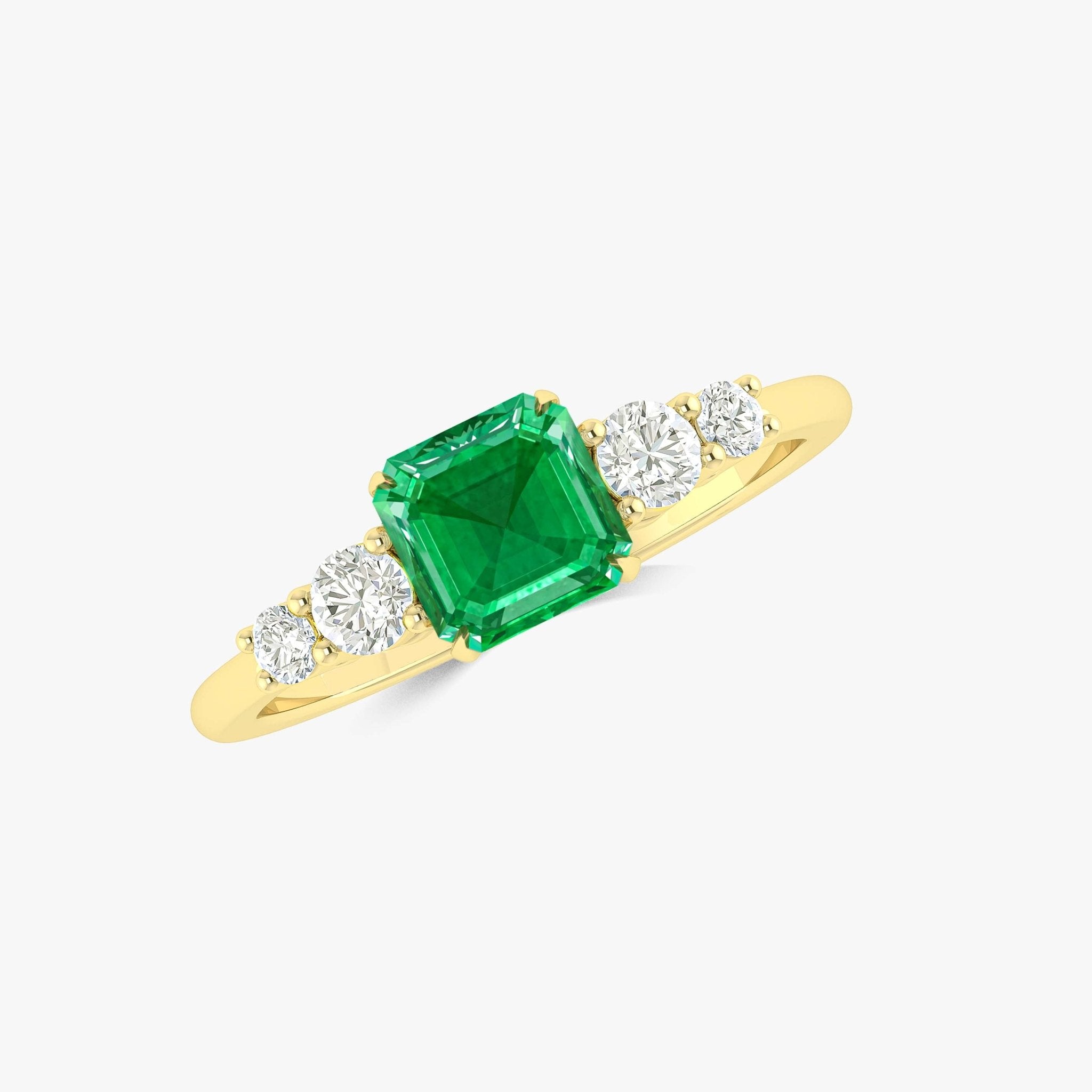 Green Emerald Faceted Octagon Gemstone Ring - Goodstone Jewels