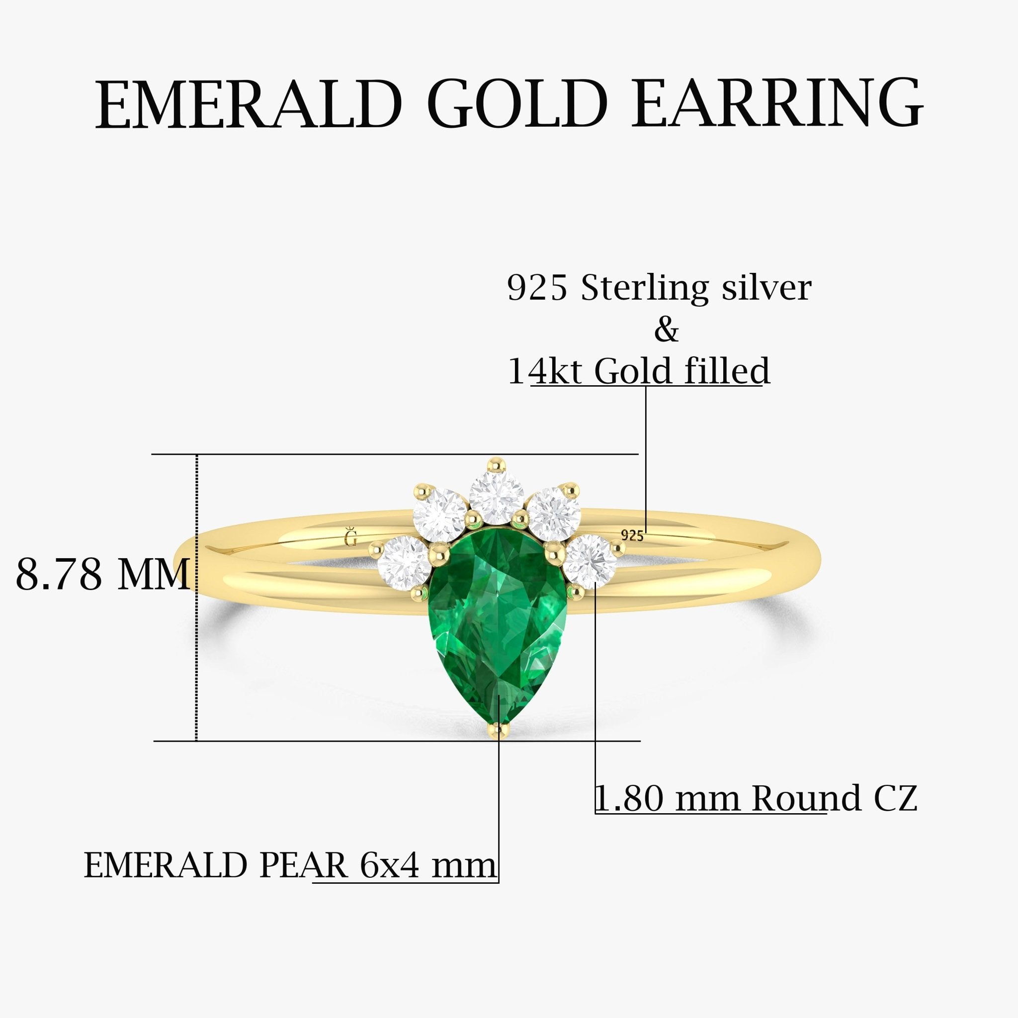 Green Emerald Pear Gemstone Ring - Goodstone Jewels