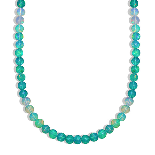 Green Opal Necklace with Shaded Gemstone Beads