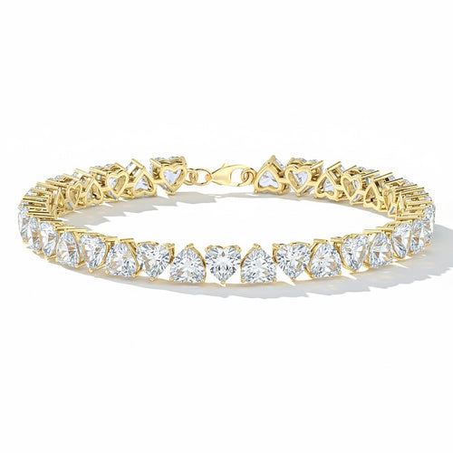 Mosissanite Heart Tennis Bracelet in 925 Sterling Silver 20.80 CT