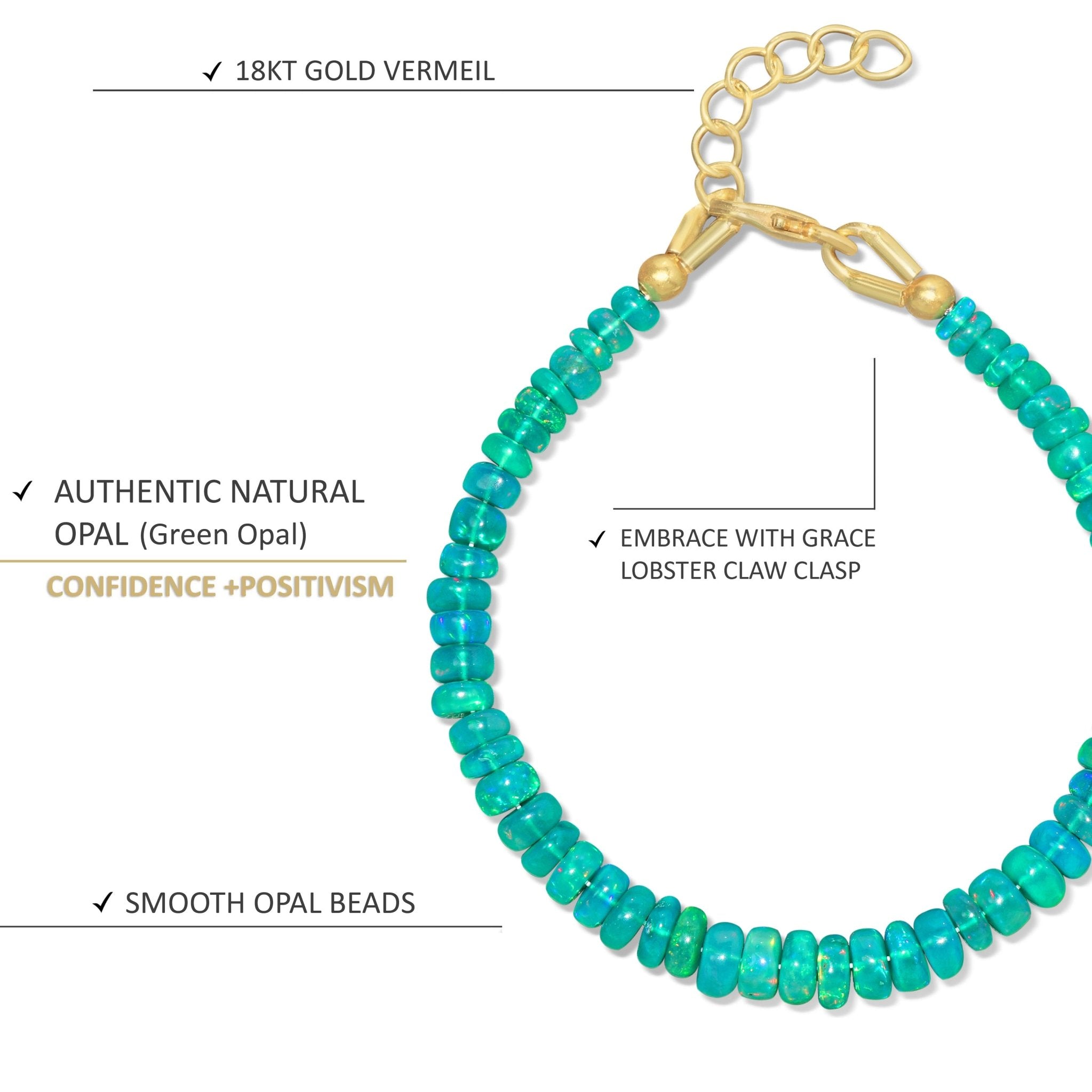 Handmade Elegance Green Opal Beaded Bracelet - Goodstone Jewels