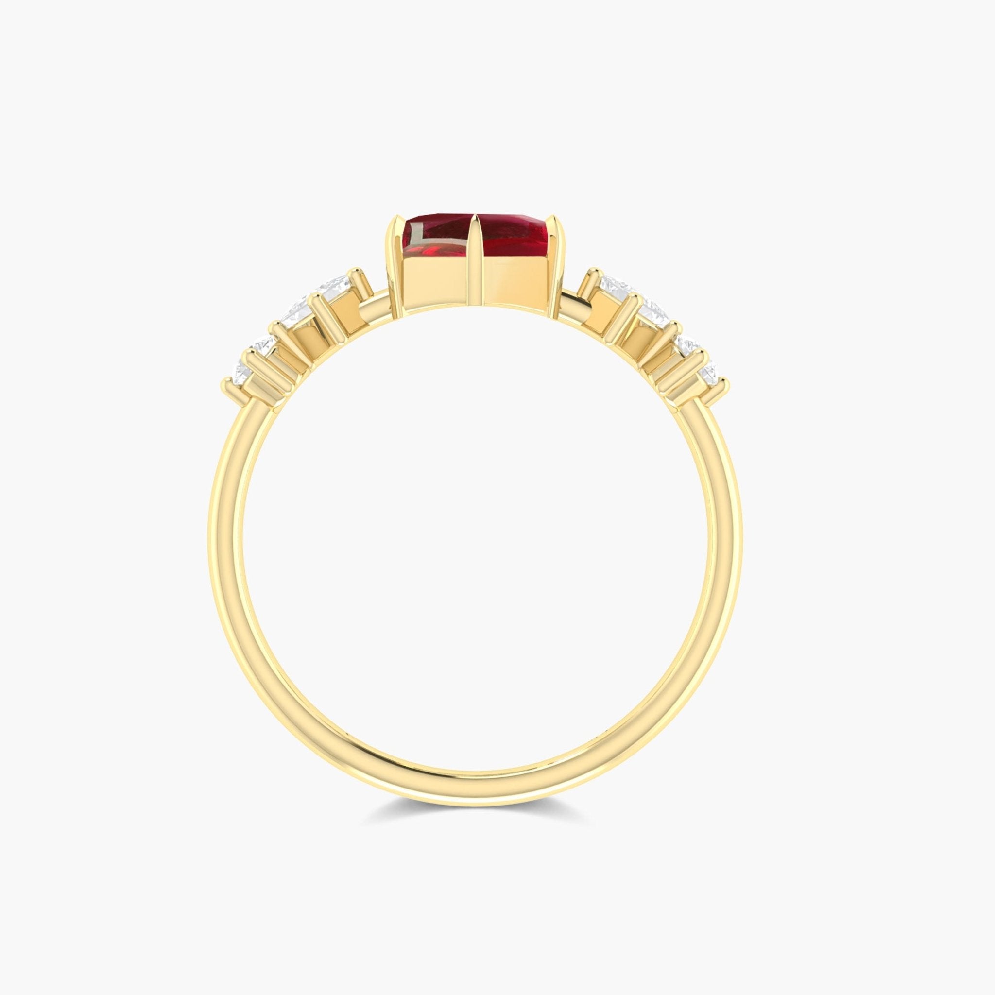 Hexagon Shape 6 MM Natural Ruby Designer Ring - Goodstone Jewels