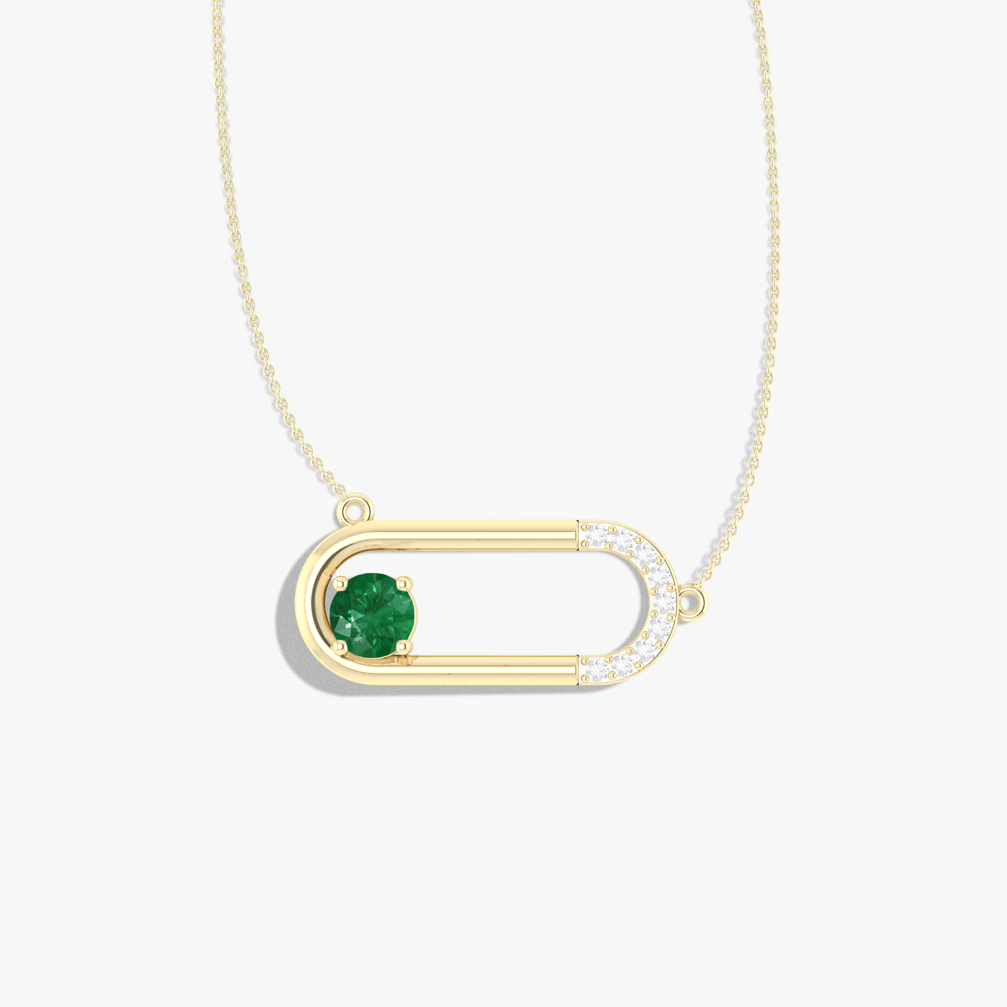 Lab Grown Emerald Pendant Chain necklace for women - Goodstone Jewels