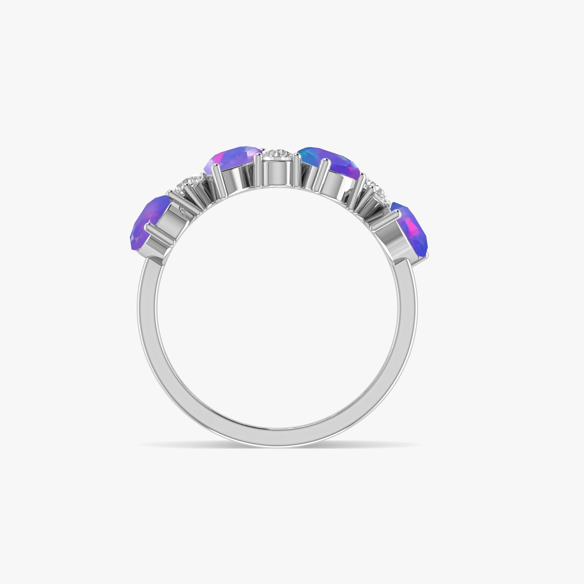 Lavender Fire Opal Four Stone Design Ring - Goodstone Jewels