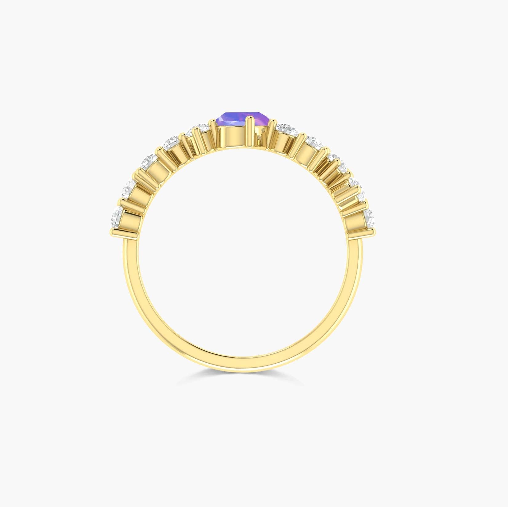 Lavender fire oval Ethiopian opal Handcrafted ring for her - Goodstone Jewels