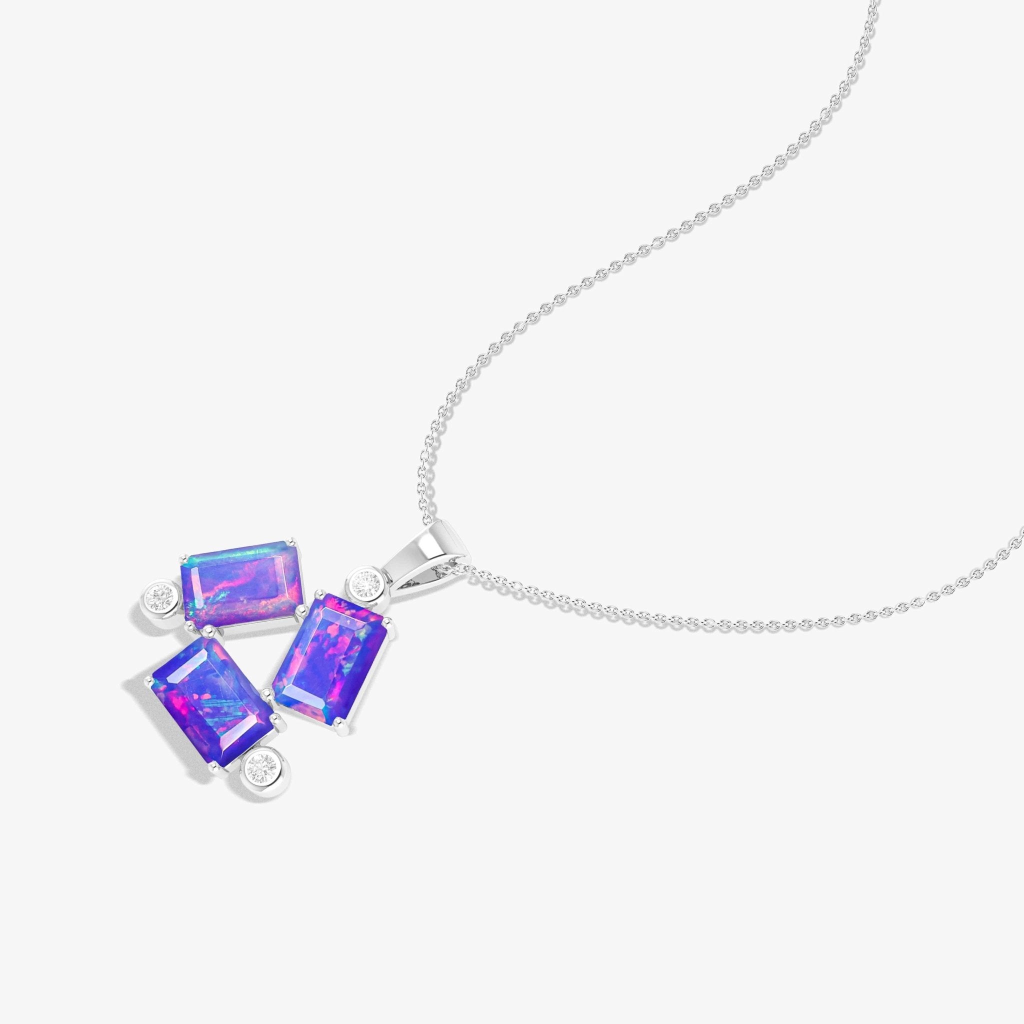 Lavender Opal Baguette Gemstone Charm Pendant - Goodstone Jewels