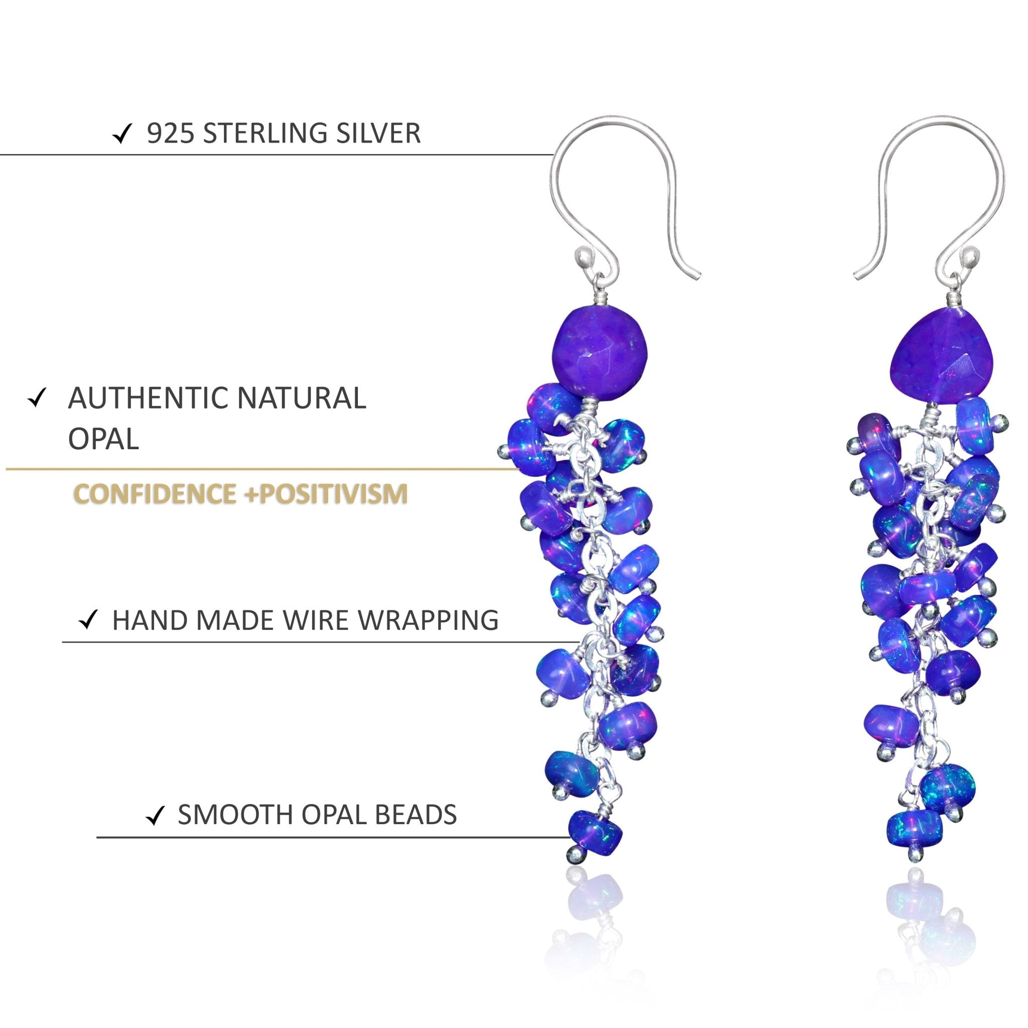 Lavender Opal Handmade Drop and Dangle Earring - Goodstone Jewels