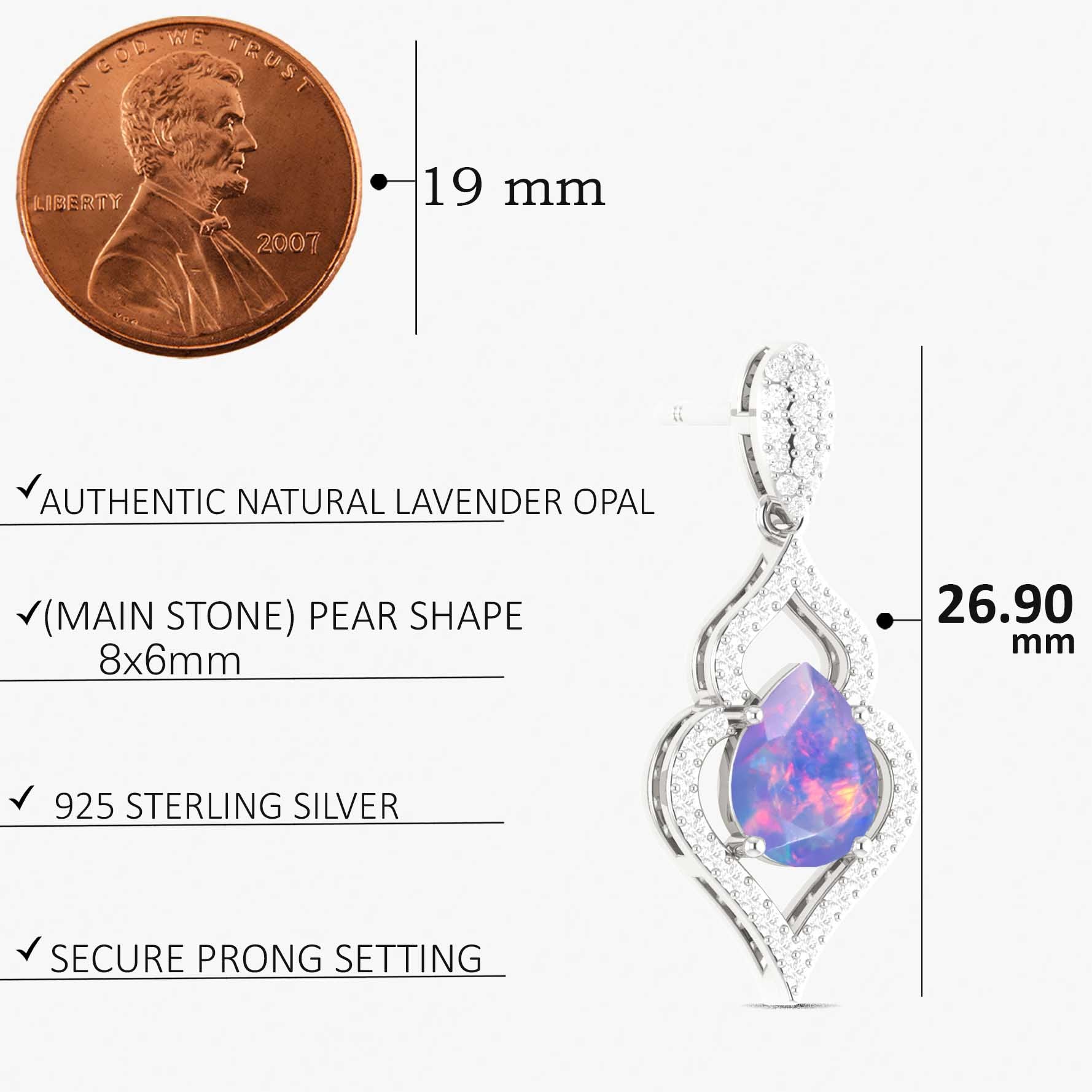 Lavender Opal Stylish Stud and Drop Earring - Goodstone Jewels