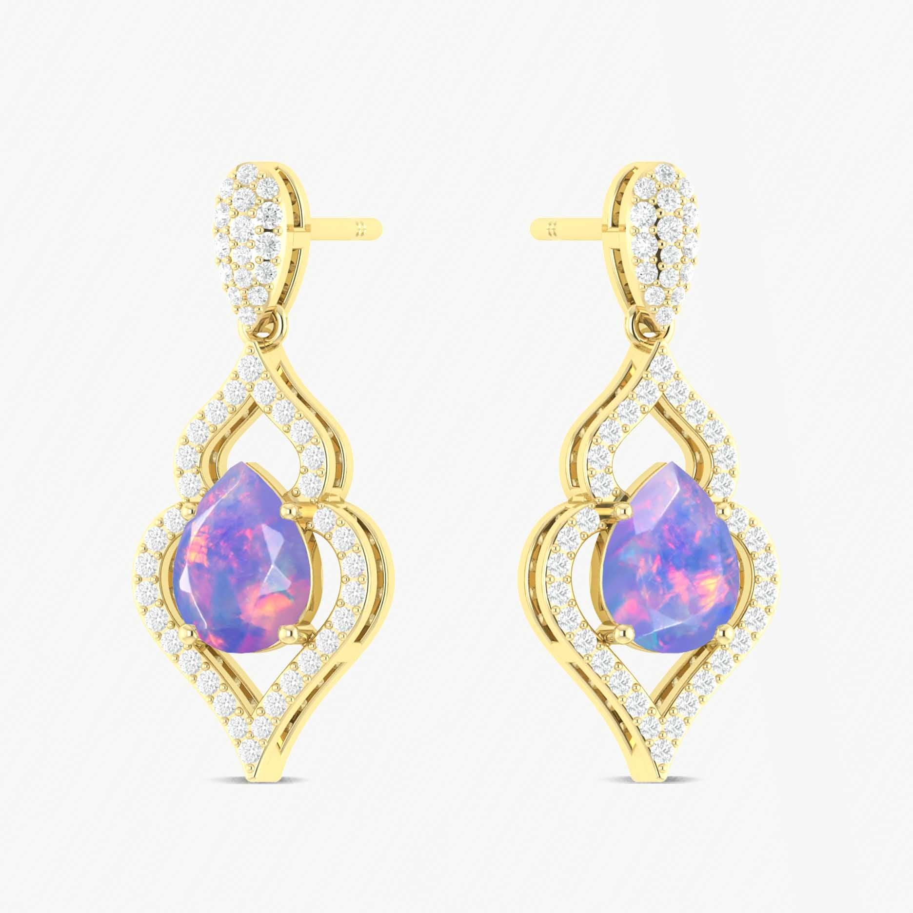 Lavender Opal Stylish Stud and Drop Earring - Goodstone Jewels