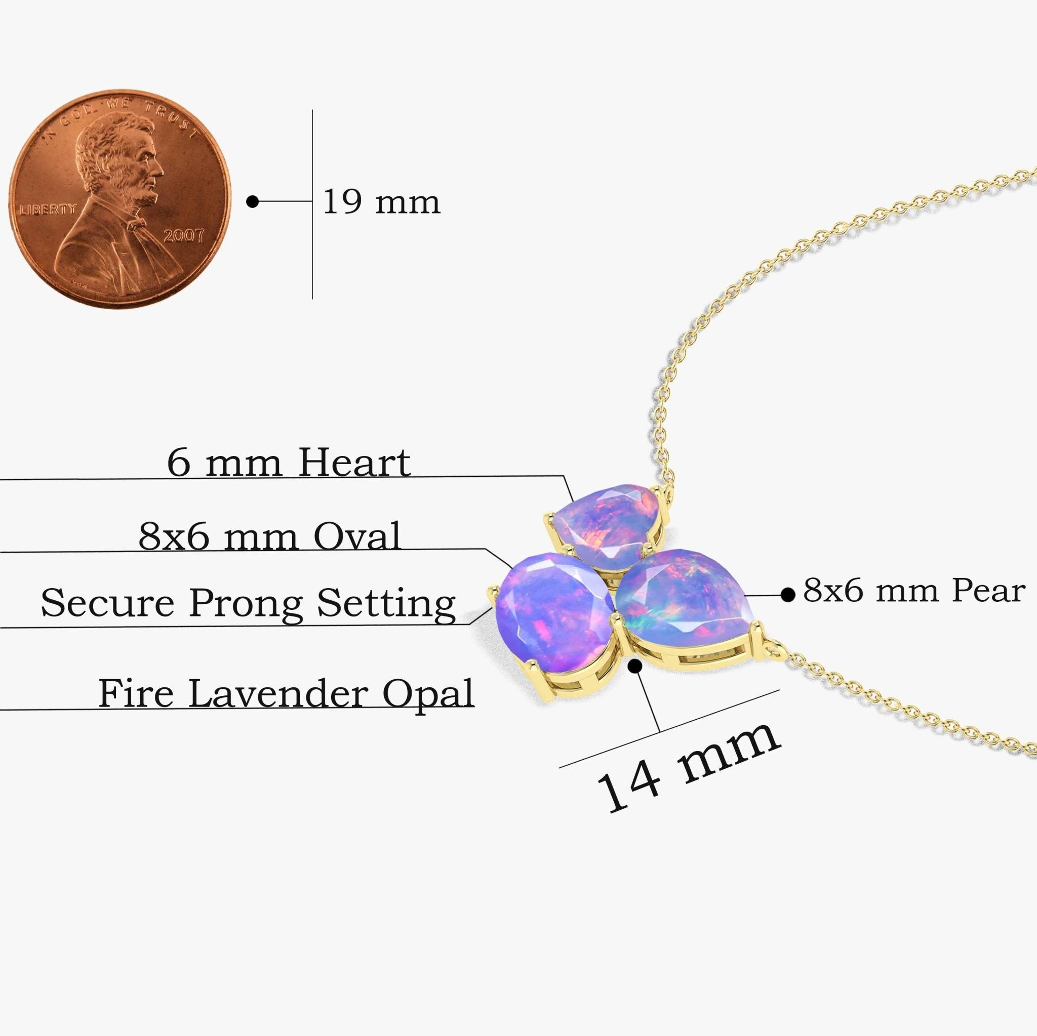 Lavender Opal Three Stone Pendant Jewelry - Goodstone Jewels