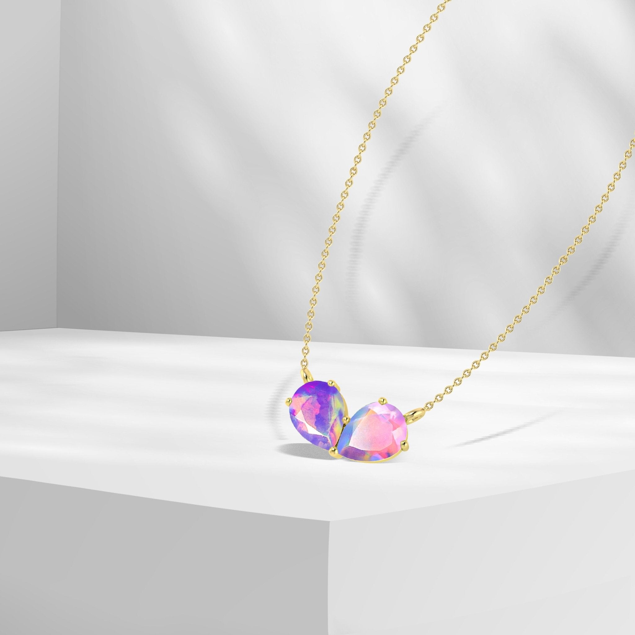 Lavender Pear Opal Gemstone Pendant for Women - Goodstone Jewels