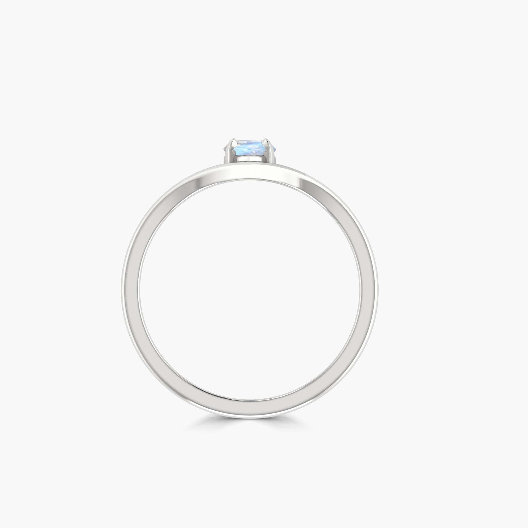 Marquise Shape 8X4 MM Natural Moonstone Solitaire Ring - Goodstone Jewels