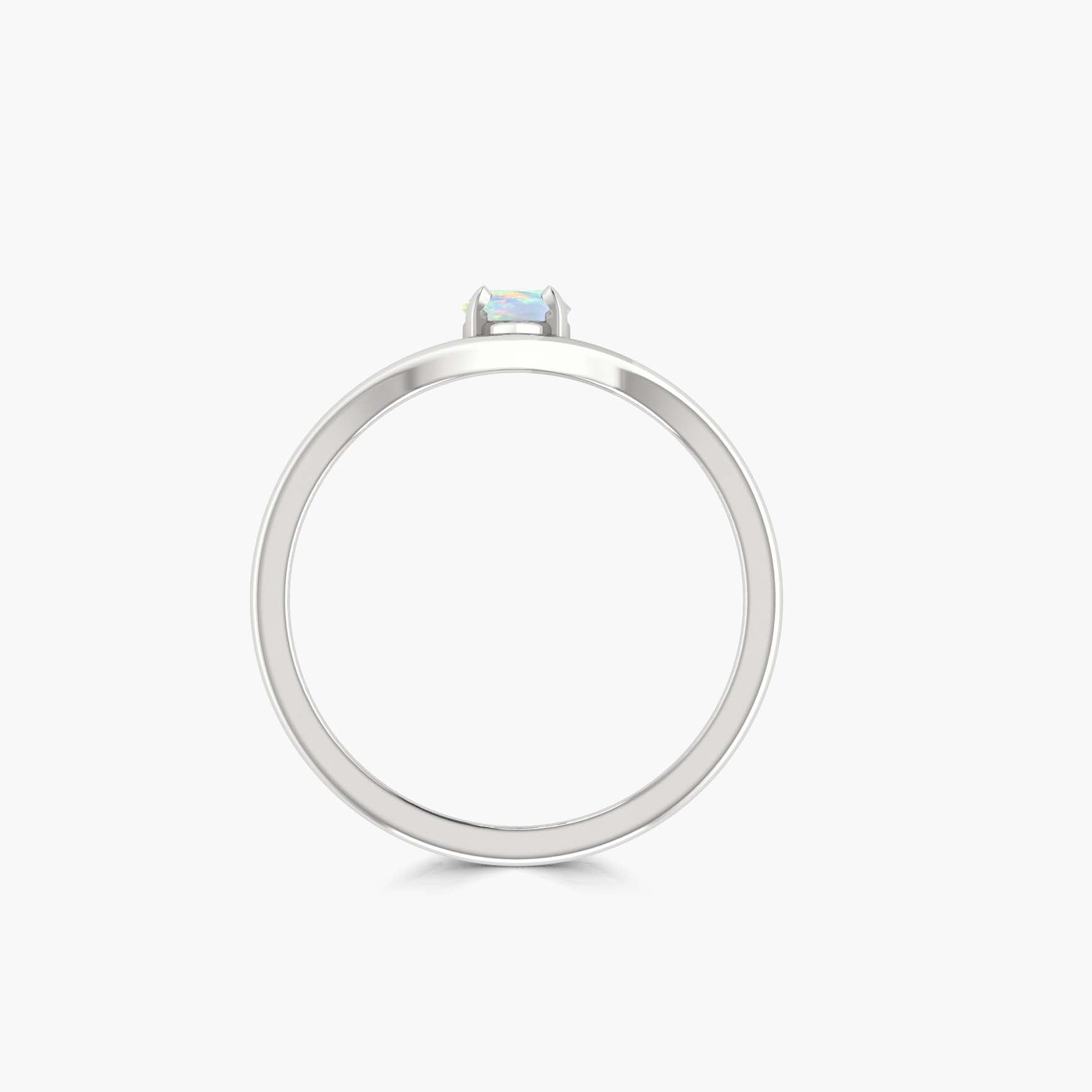 Marquise Shape 8X4 MM Natural White Opal Solitaire Ring - Goodstone Jewels