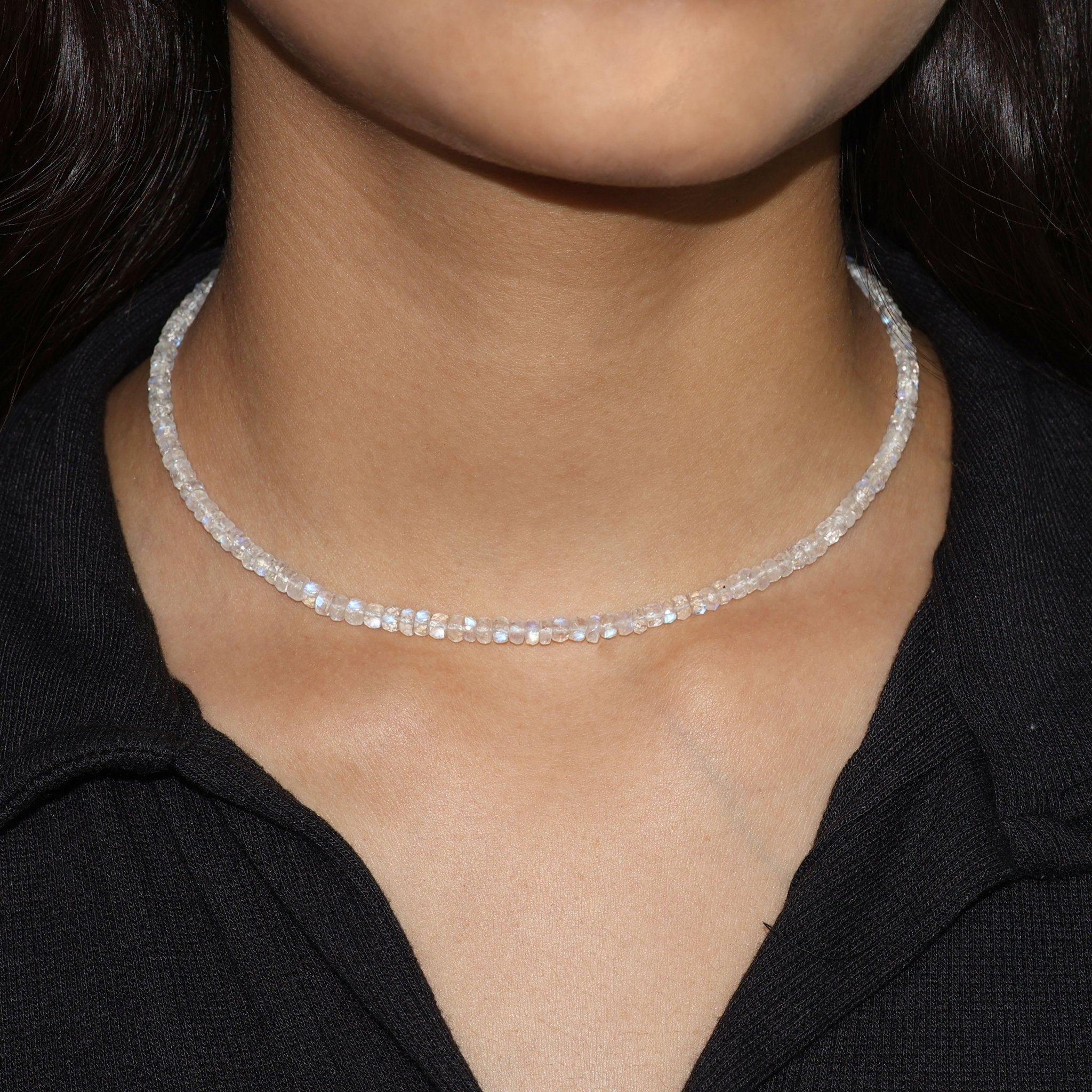 Moonstone Beaded Necklace with 16 + 2 Inch Extender - Goodstone Jewels