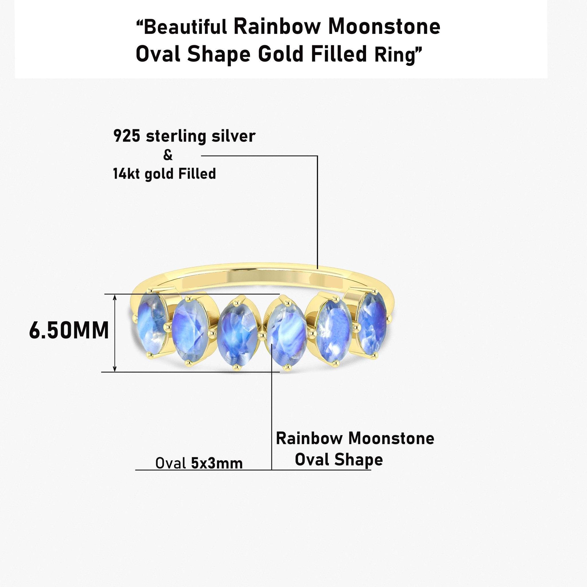 Moonstone Oval Shape Gemstone Ring - Goodstone Jewels