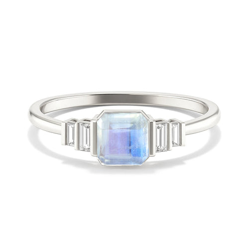 Moonstone Designer Ring in Sterling & Gold Plated