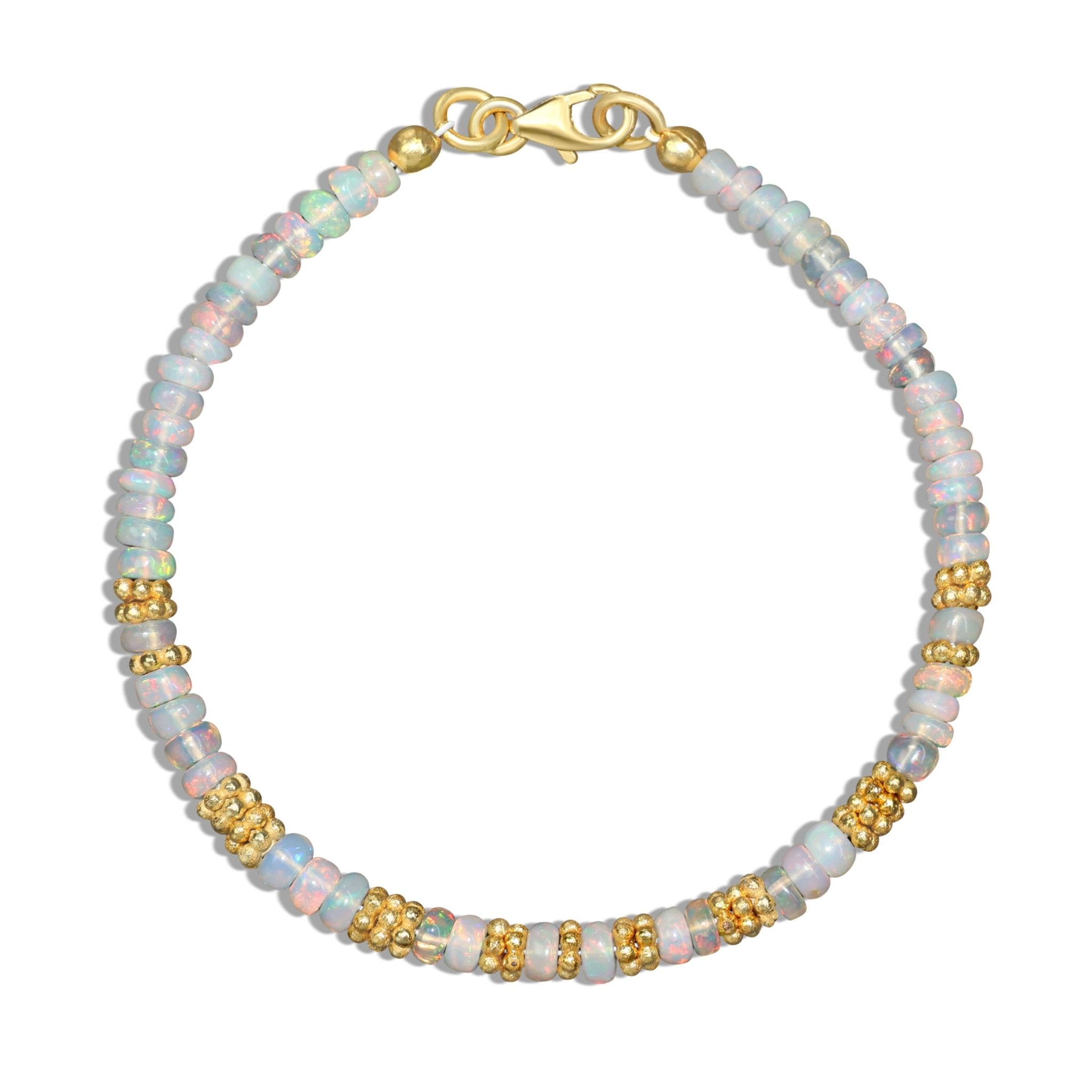 Multifire White Opal Separator Beaded Bracelet - Goodstone Jewels