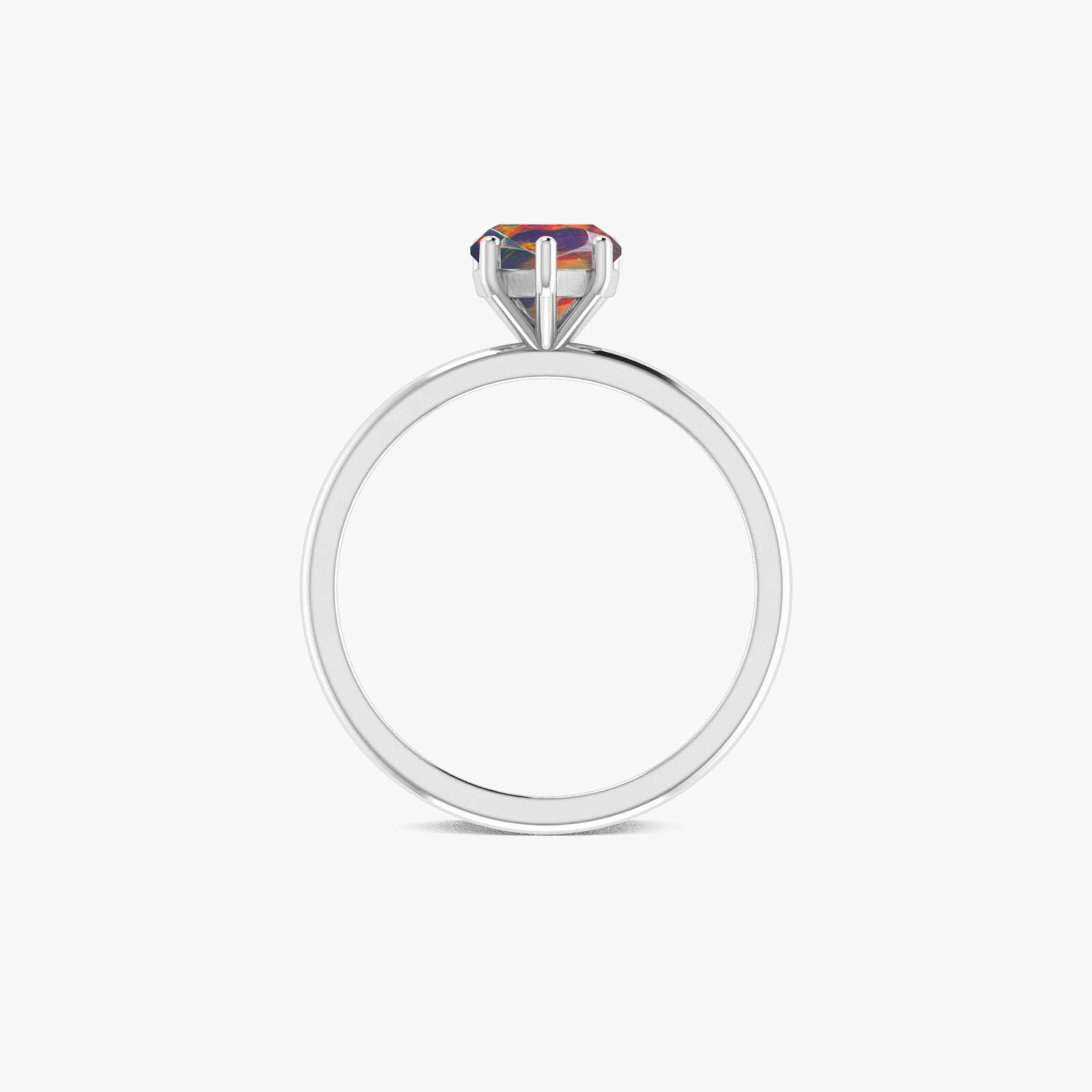 Natural Black Opal Gemstone Heart Ring in Yellow Gold Filled & 925 Silver - Goodstone Jewels