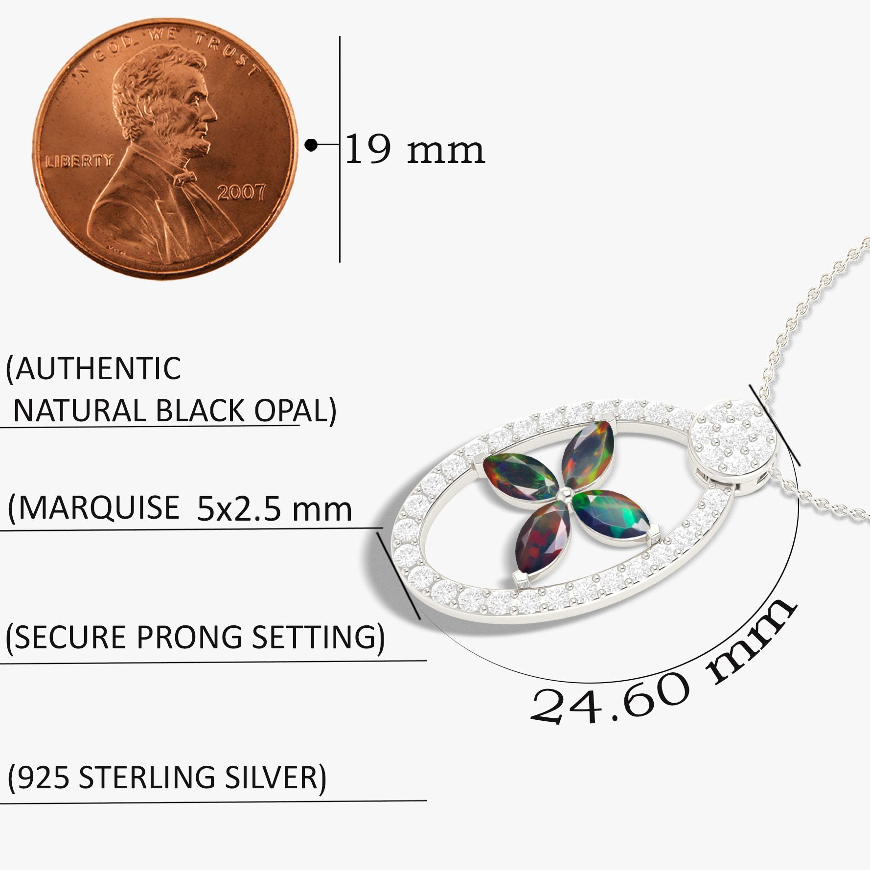 Natural Black Opal OX Style Charm Pendant Necklace - Goodstone Jewels
