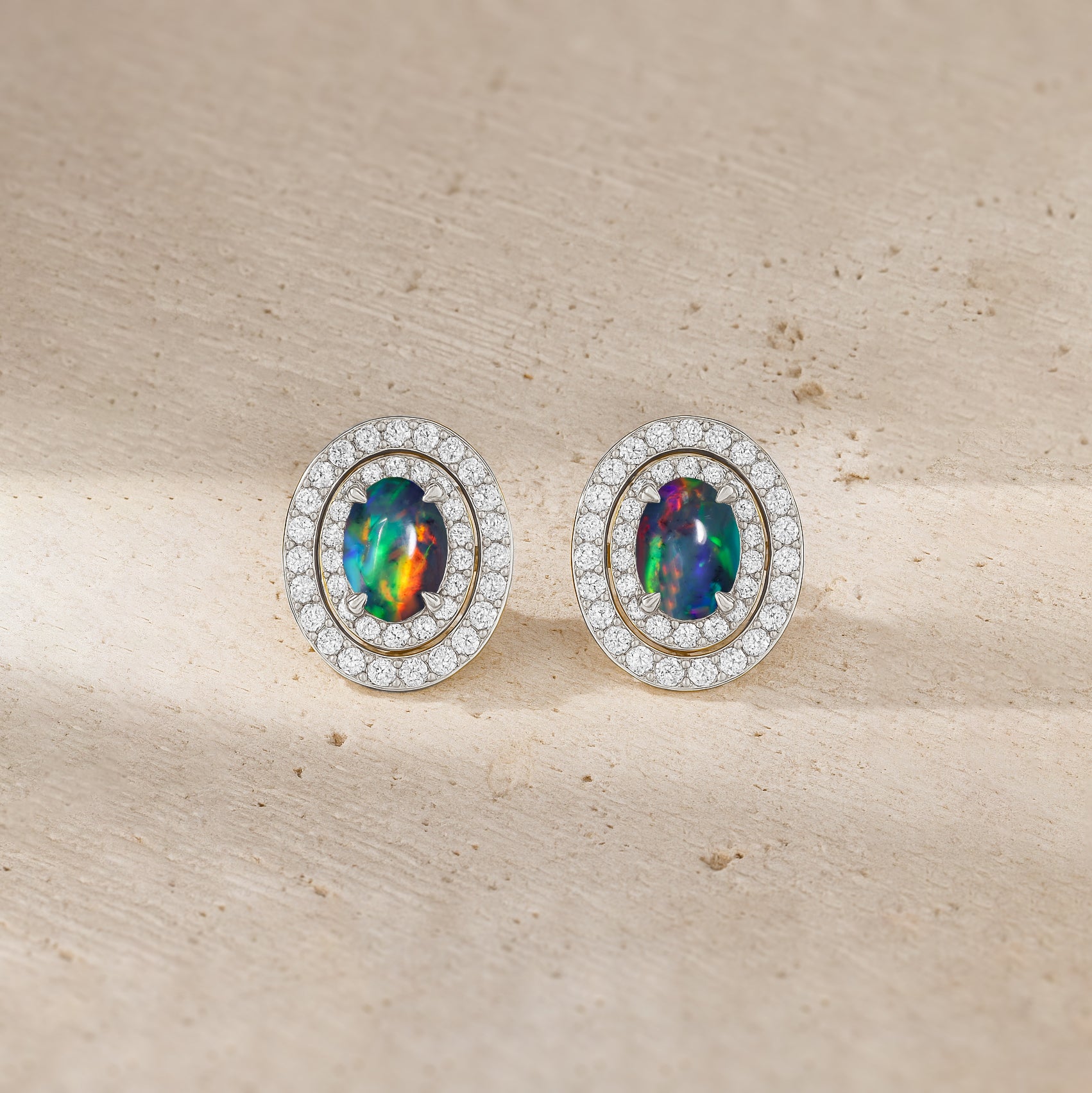 Natural Black Opal Push Back Stud Earrings for Her - Goodstone Jewels